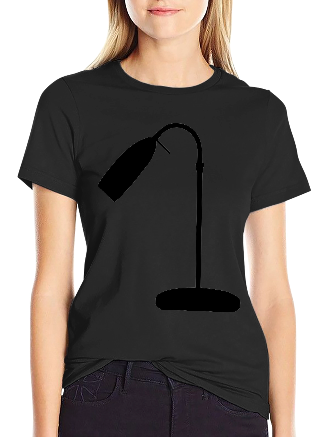 Modern Lamp Graphic Tee - Stylish Black Shirt