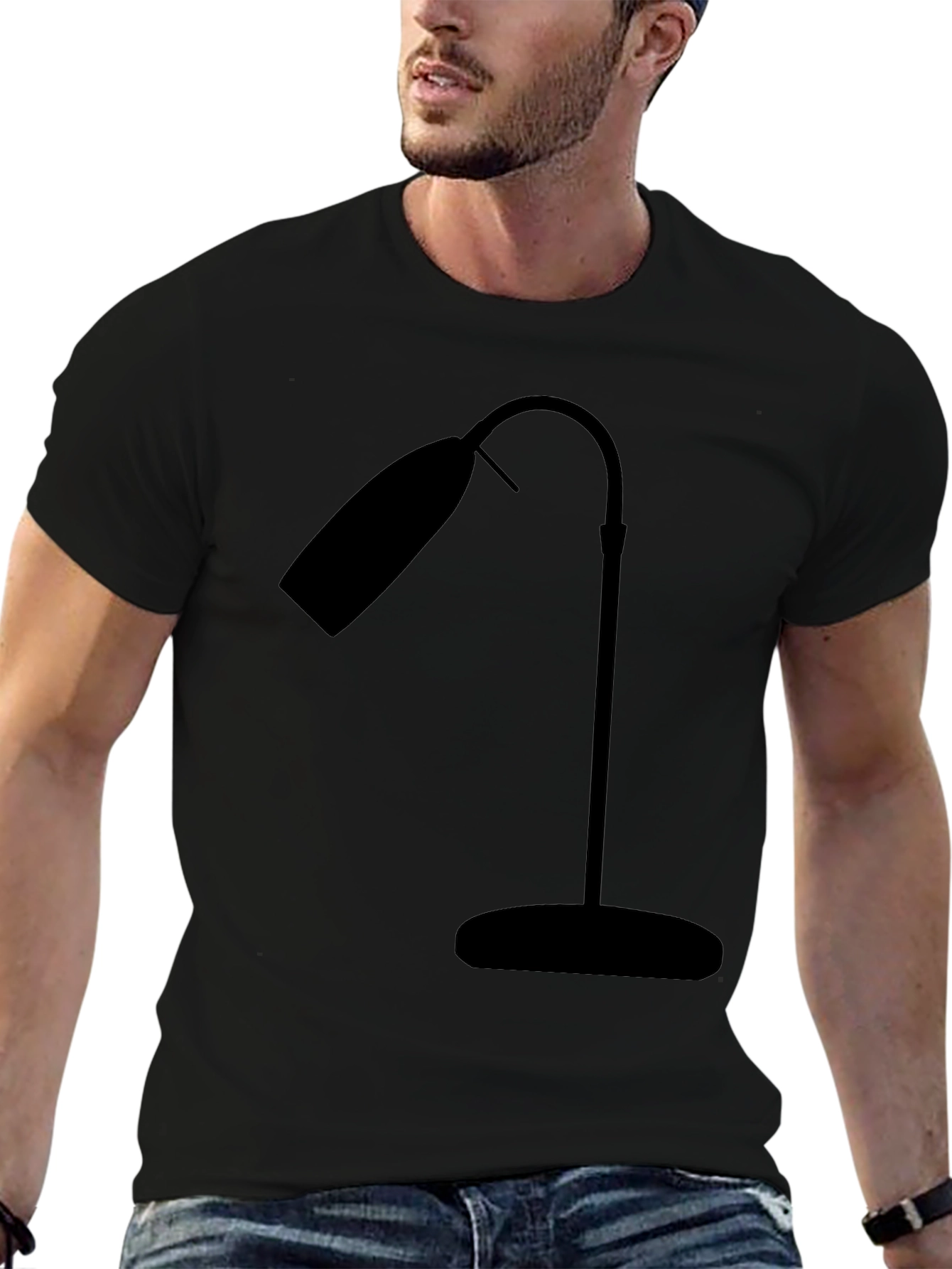 Modern Lamp Graphic Tee - Stylish Black Shirt