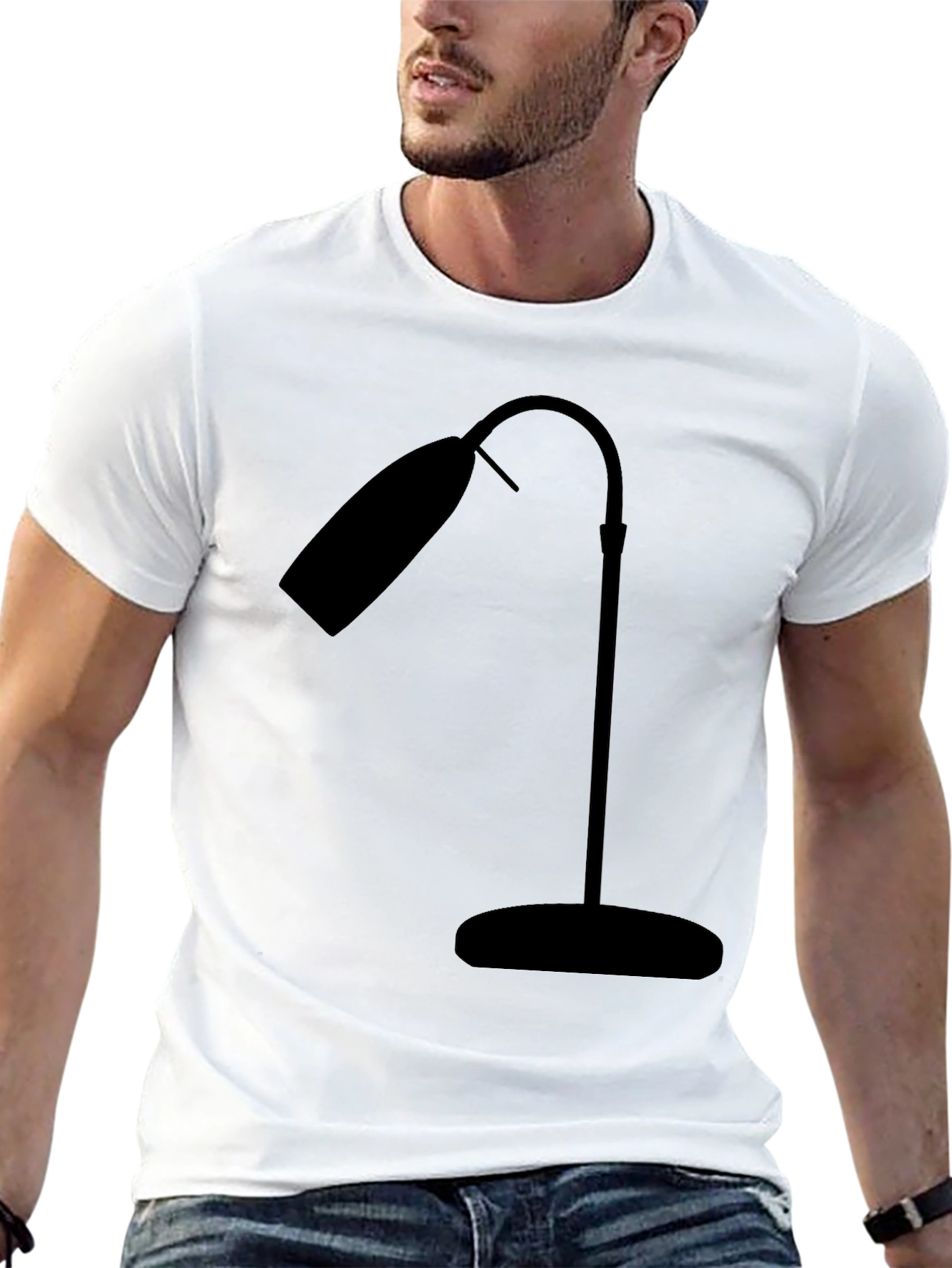 Modern Lamp Graphic Tee - Stylish Black Shirt