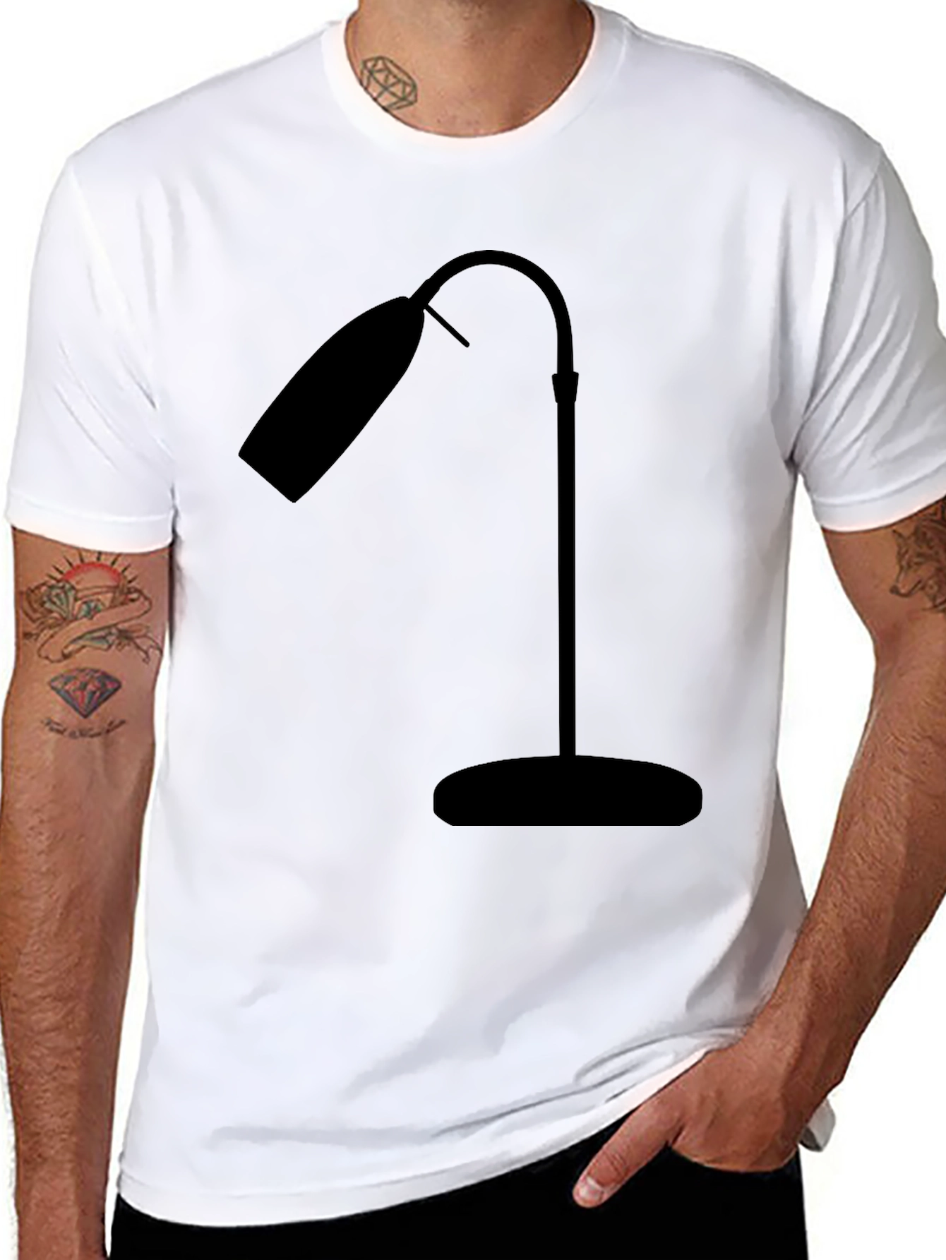 Modern Lamp Graphic Tee - Stylish Black Shirt