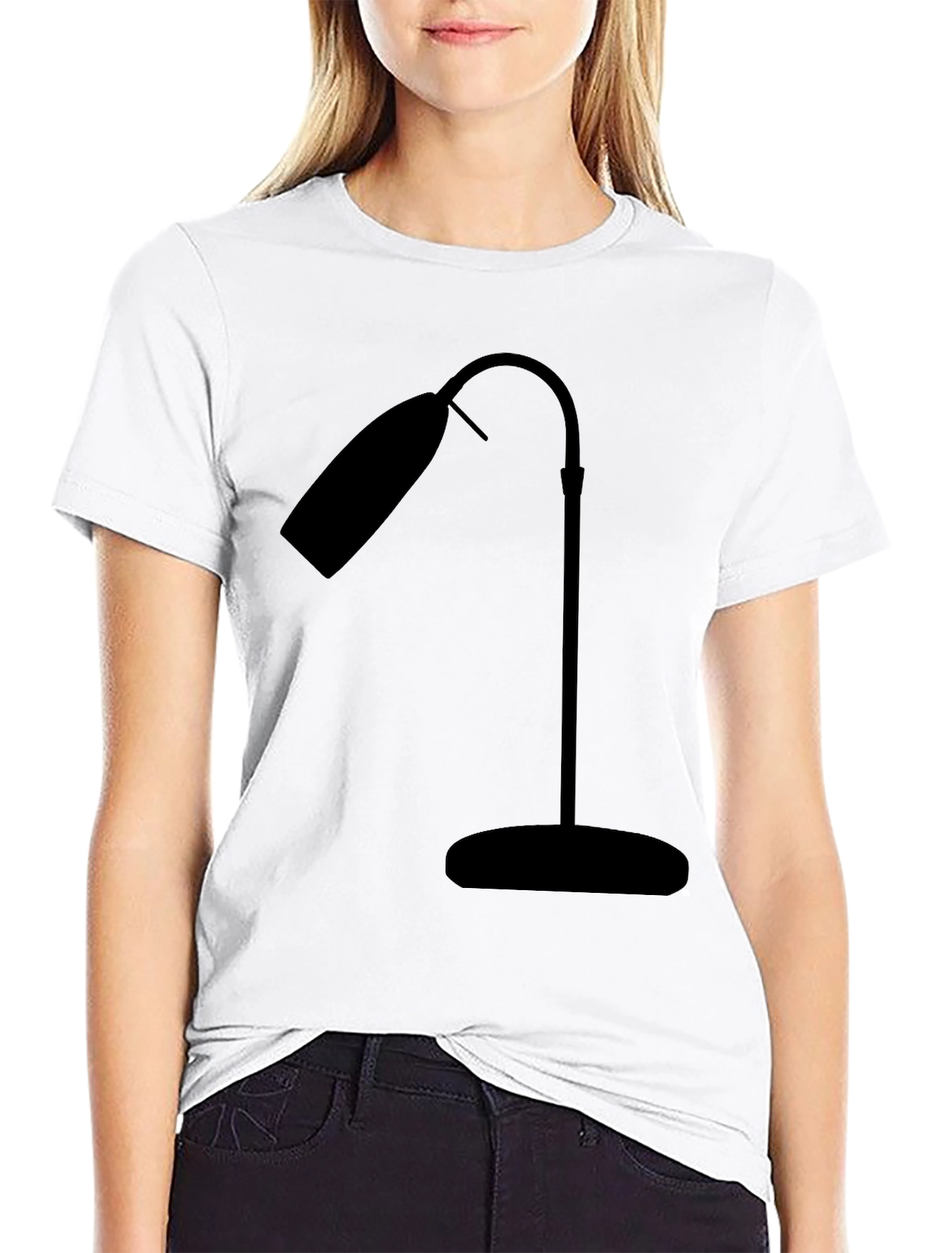 Modern Lamp Graphic Tee - Stylish Black Shirt
