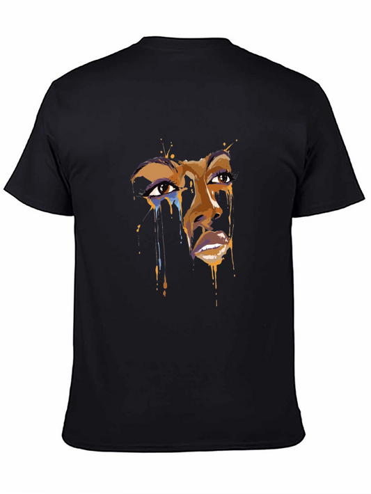 Artistic Face Graphic Black T-Shirt