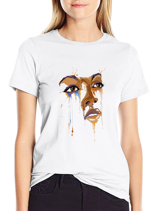 Artistic Face Graphic Black T-Shirt