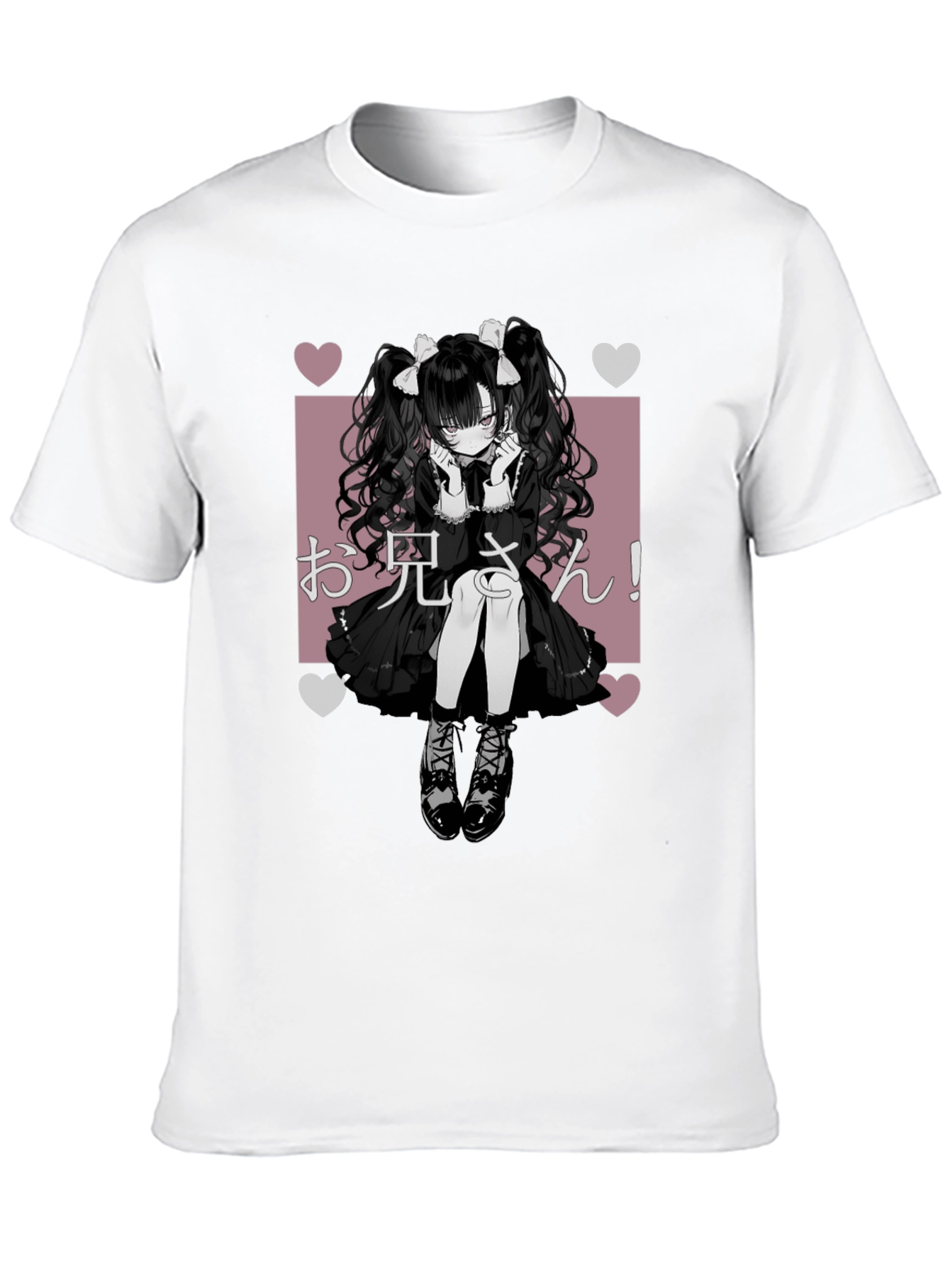 Anime Girl Graphic T-Shirt - Black