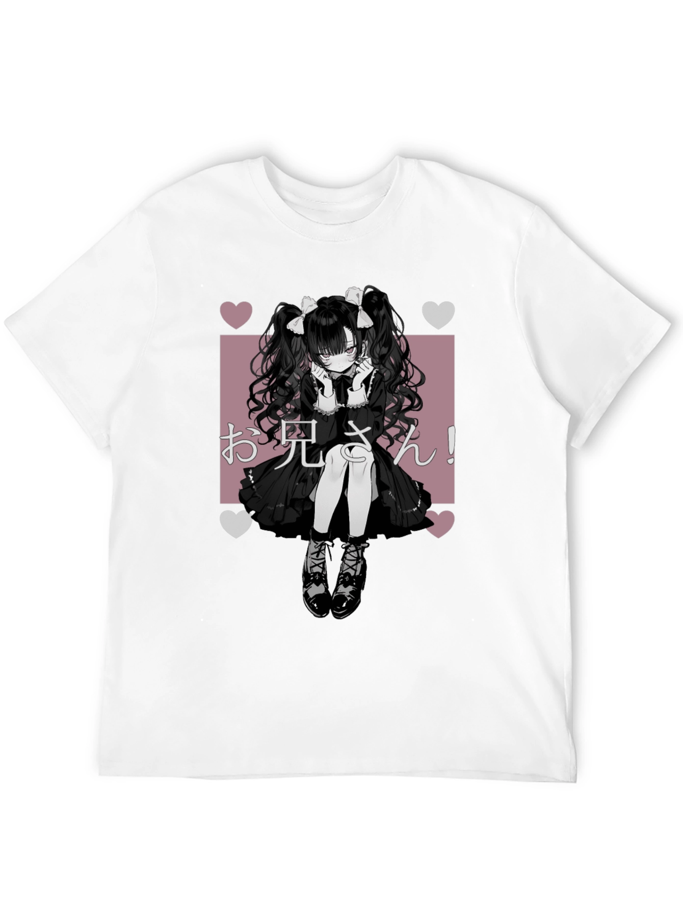 Anime Girl Graphic T-Shirt - Black