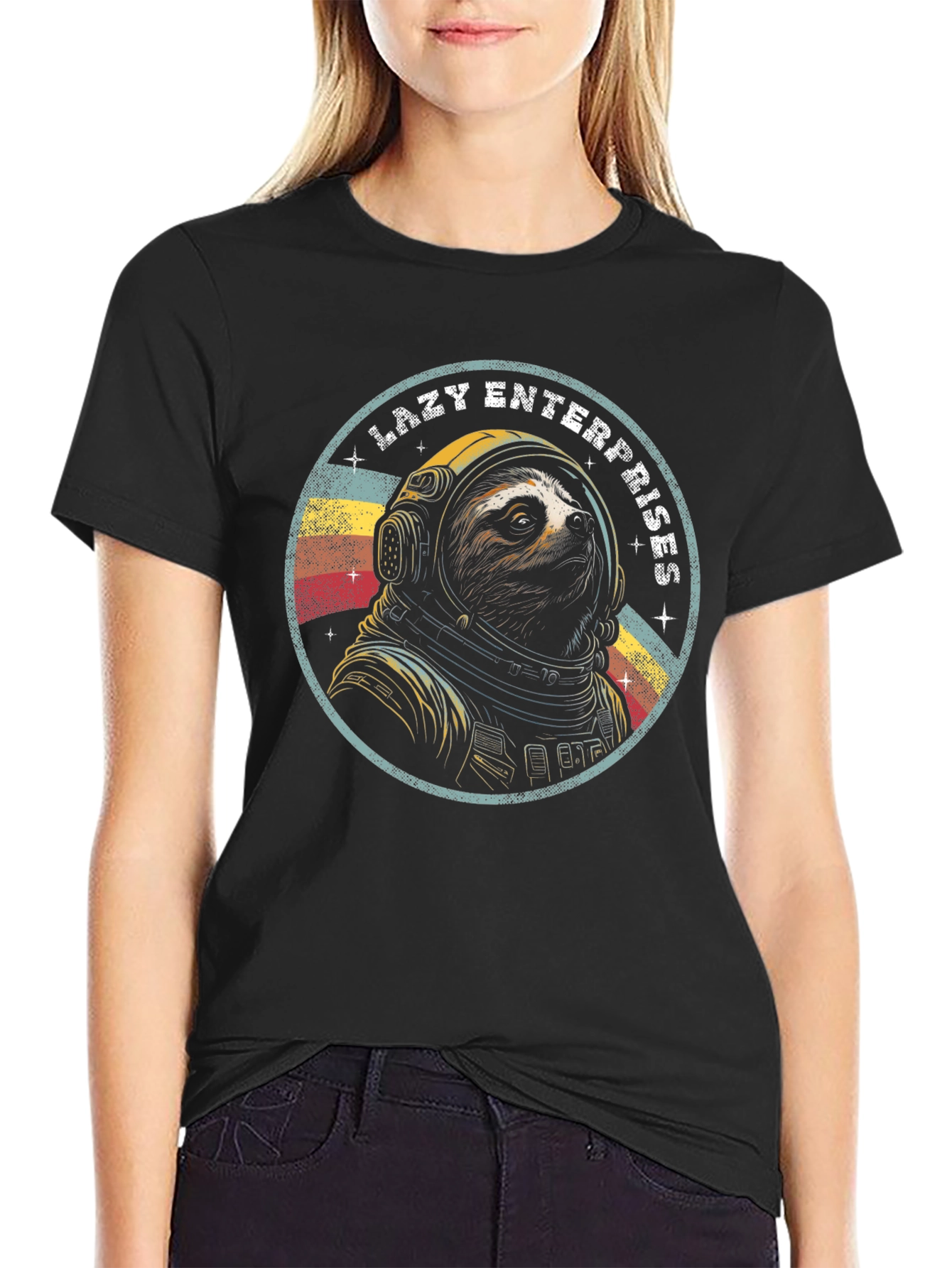 Lazy Enterprises Astronaut Sloth Graphic T-Shirt