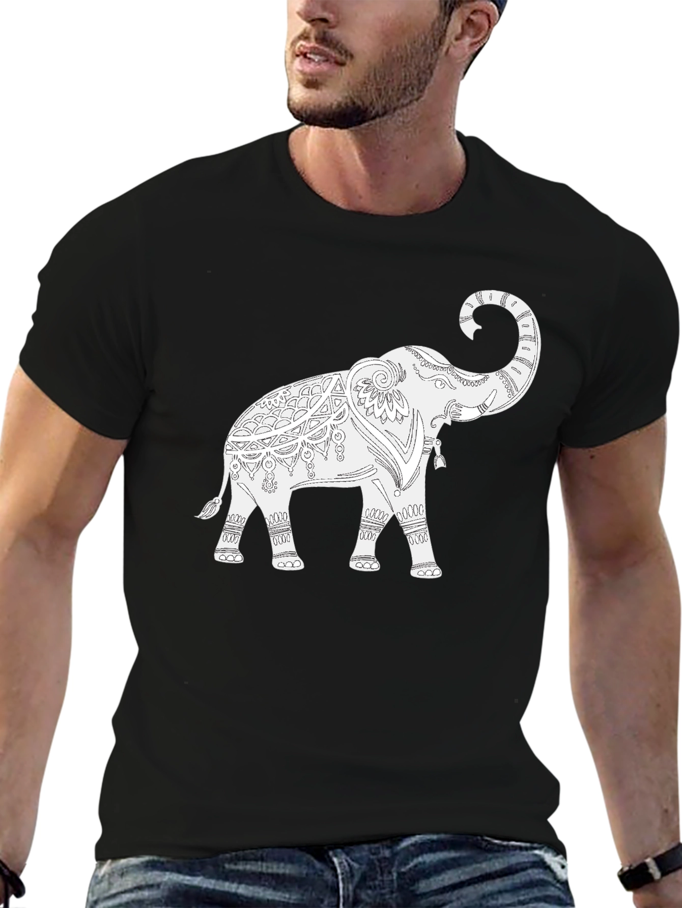 Elephant Graphic Black T-Shirt