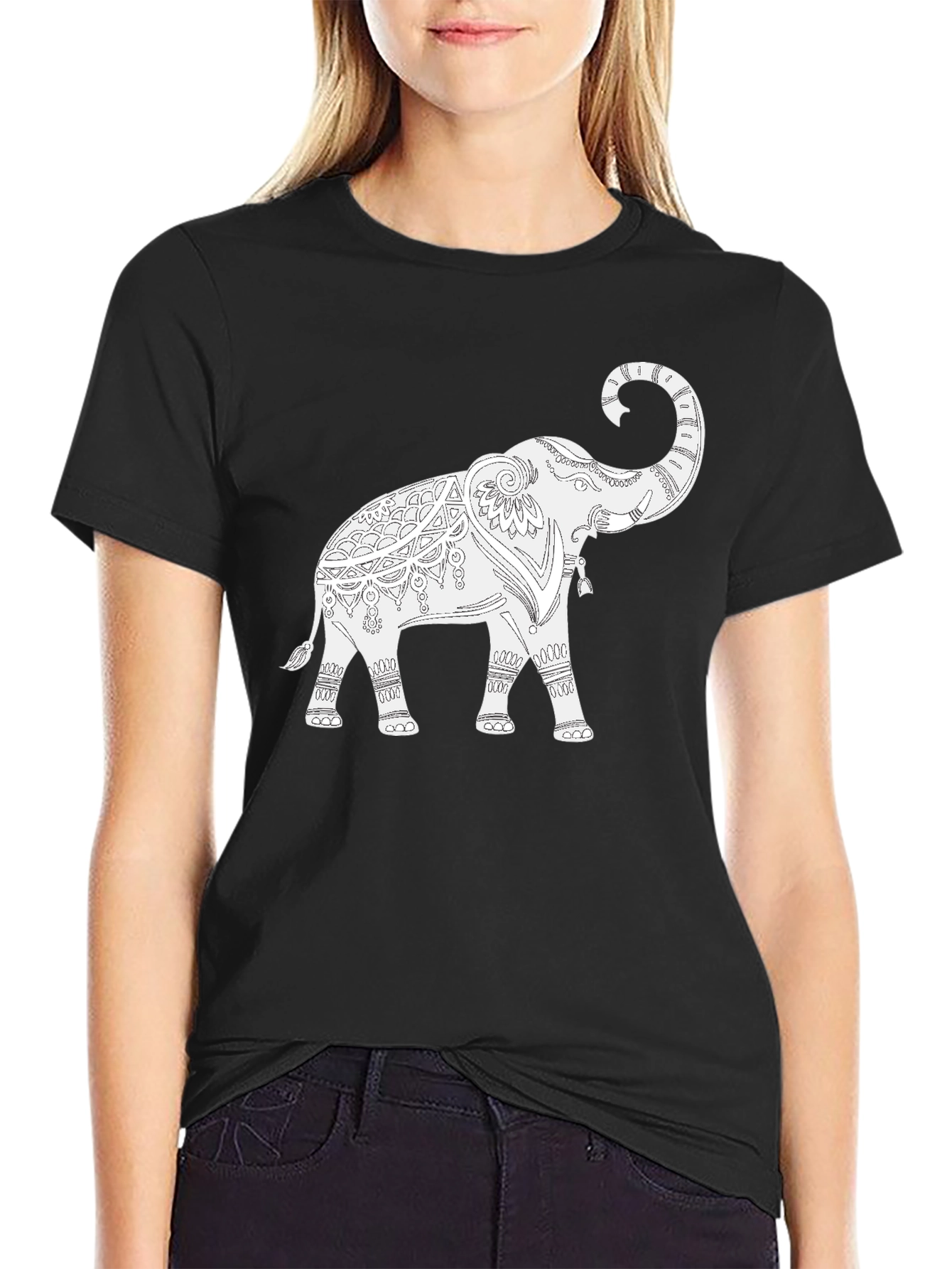Elephant Graphic Black T-Shirt