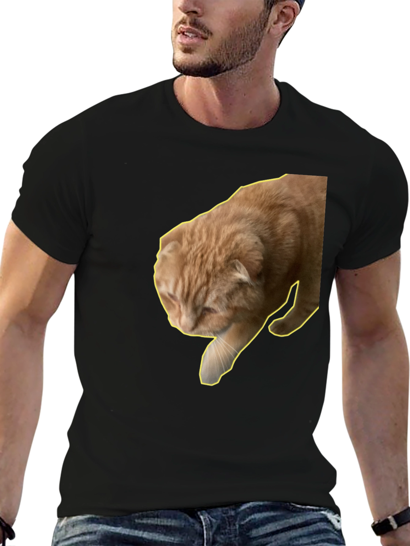 Cat Graphic T-Shirt - Unisex Black Tee