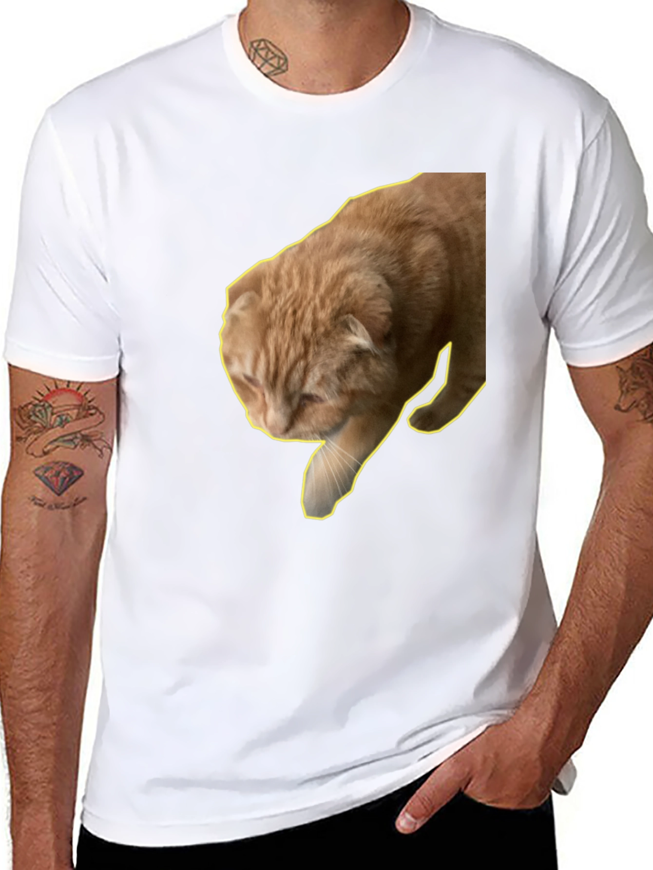 Cat Graphic T-Shirt - Unisex Black Tee