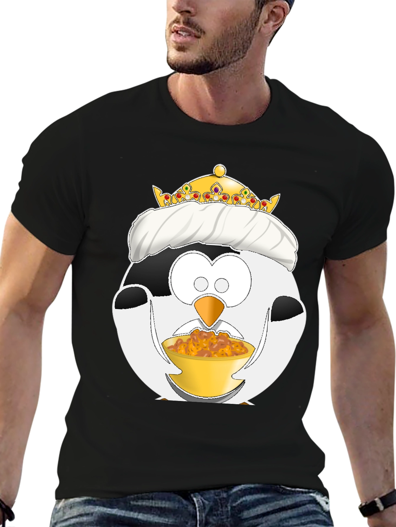 Funny Penguin King Graphic T-Shirt
