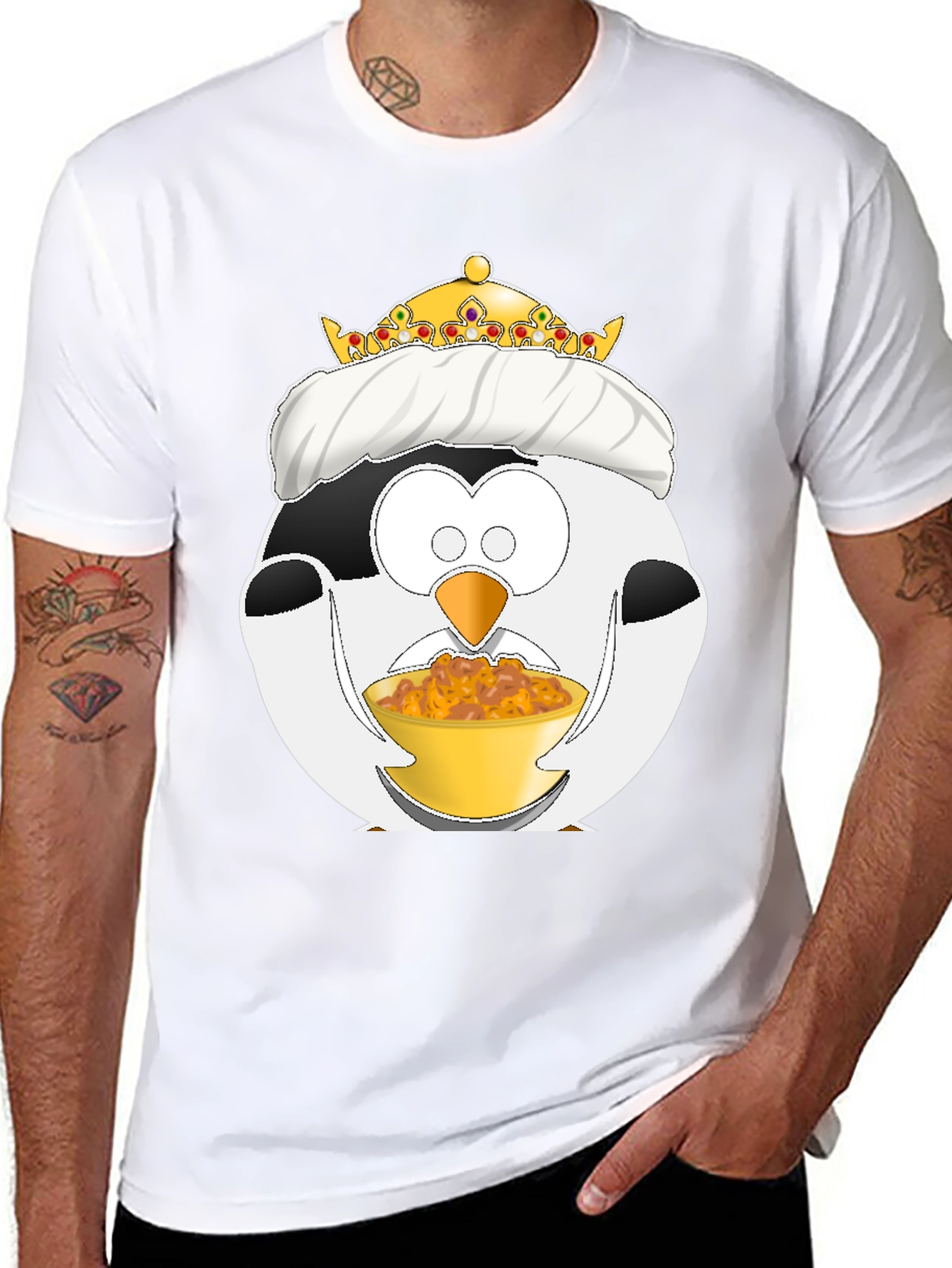 Funny Penguin King Graphic T-Shirt