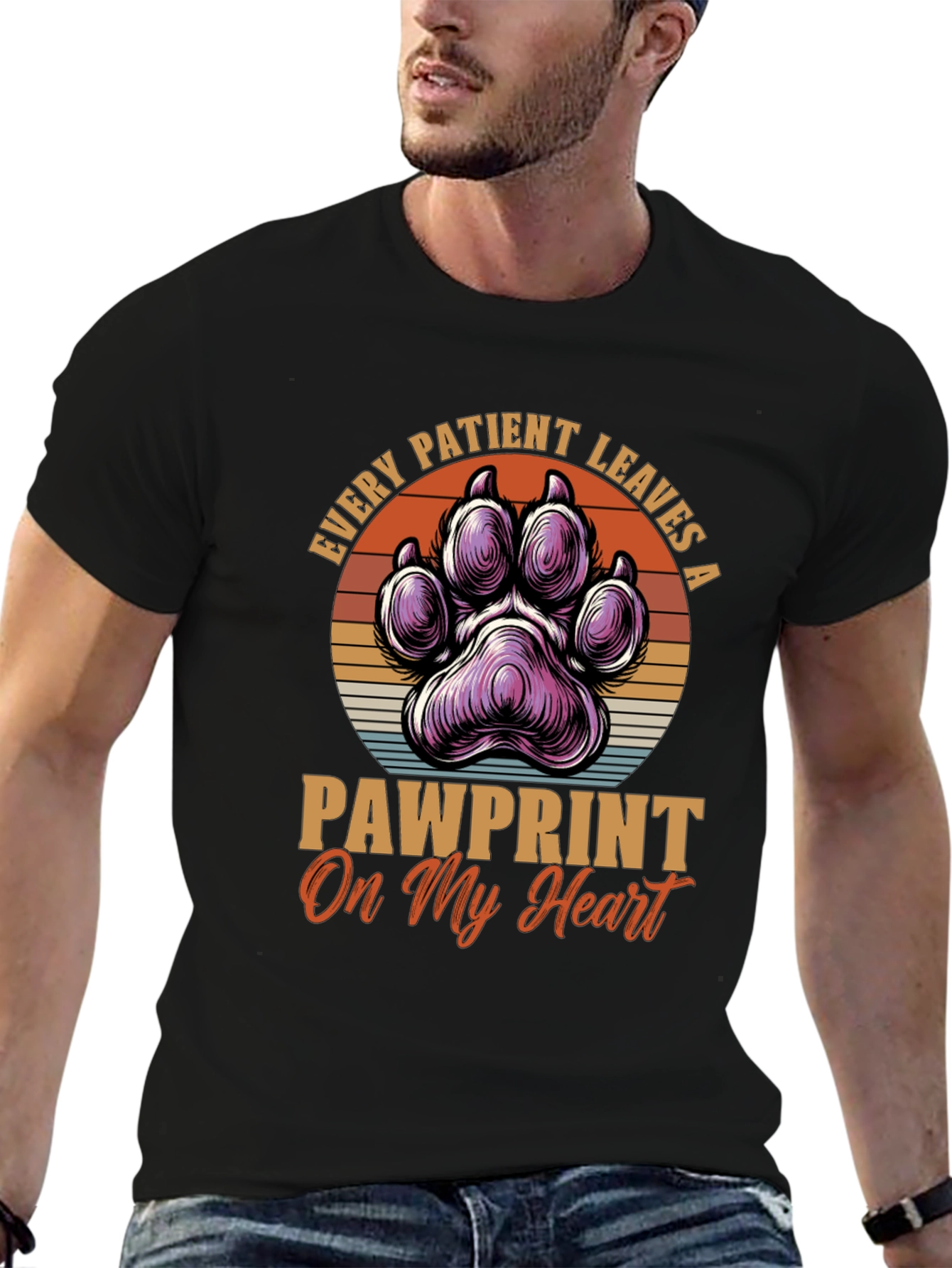 Pawprint Heart T-Shirt - Veterinary Love Tee