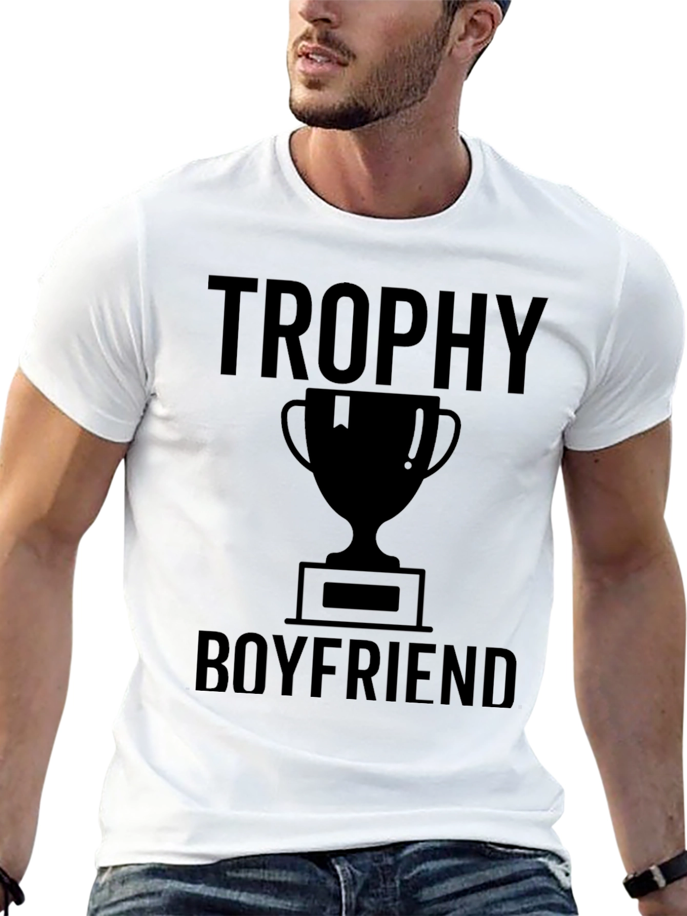 Trophy Boyfriend Graphic T-Shirt - Black