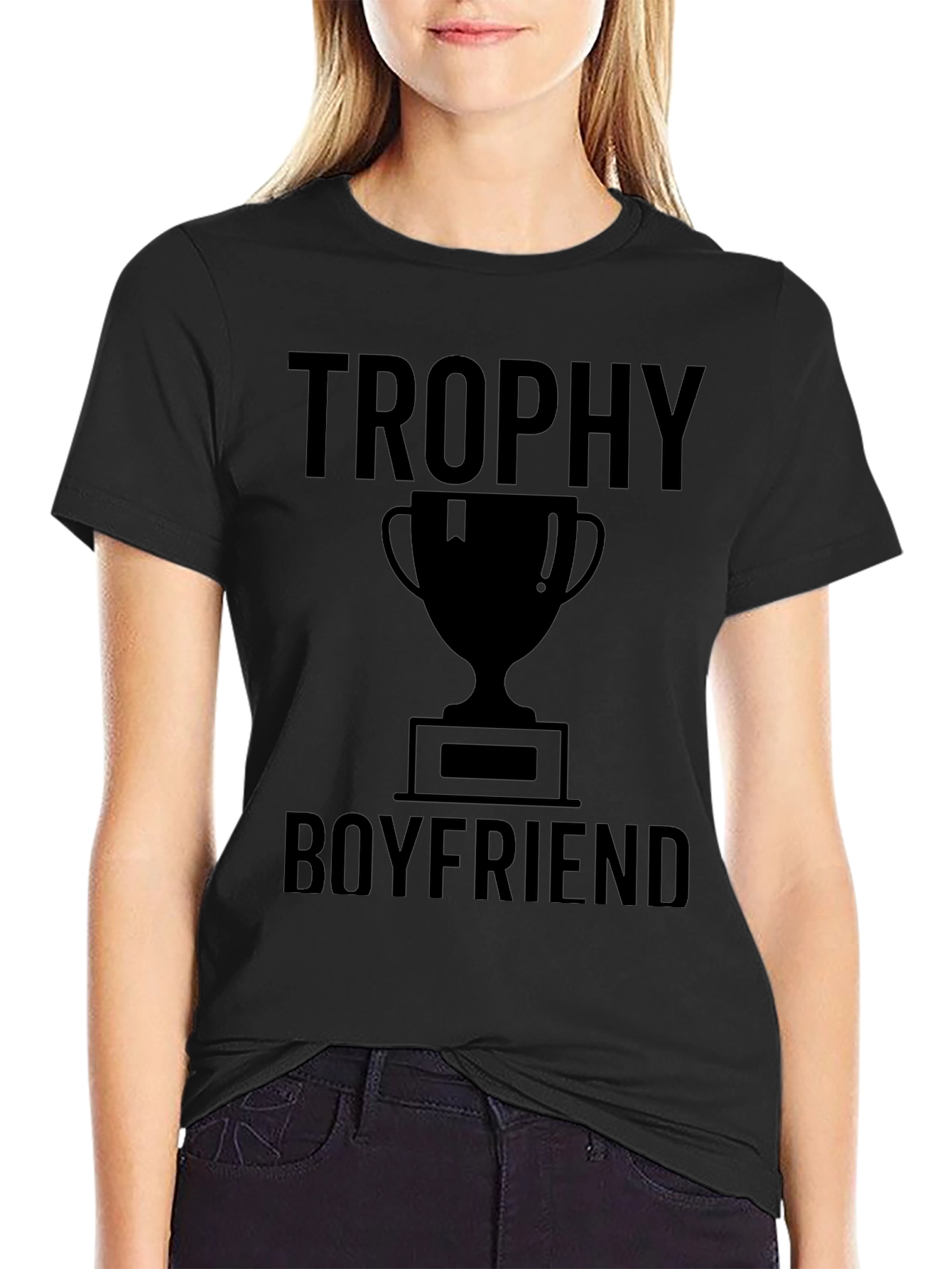 Trophy Boyfriend Graphic T-Shirt - Black