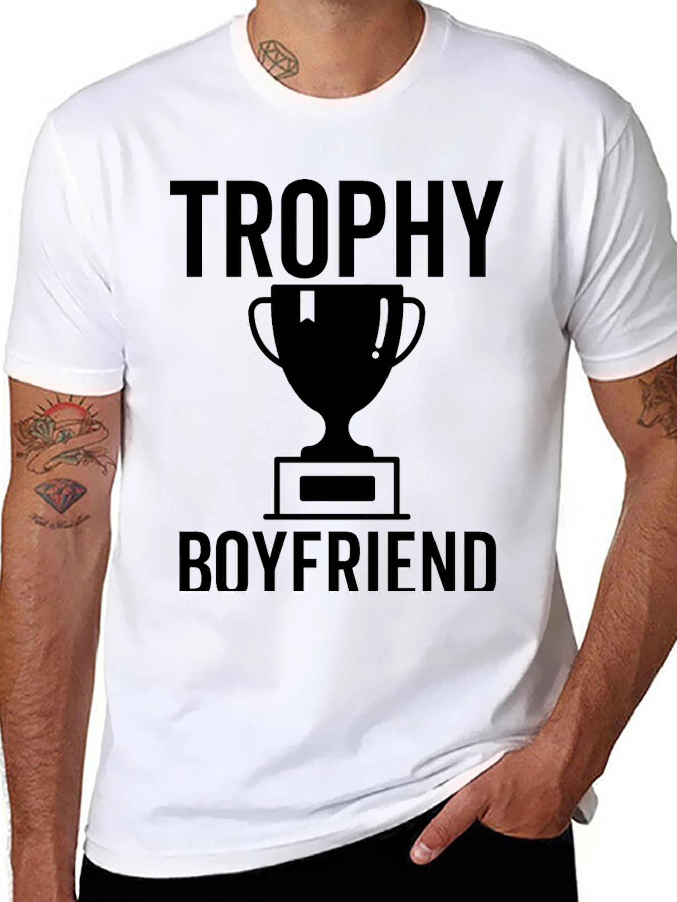 Trophy Boyfriend Graphic T-Shirt - Black