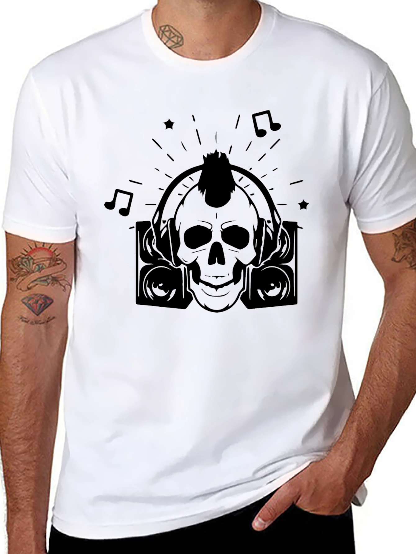 Skull Headphones Graphic Tee - Rocker Style