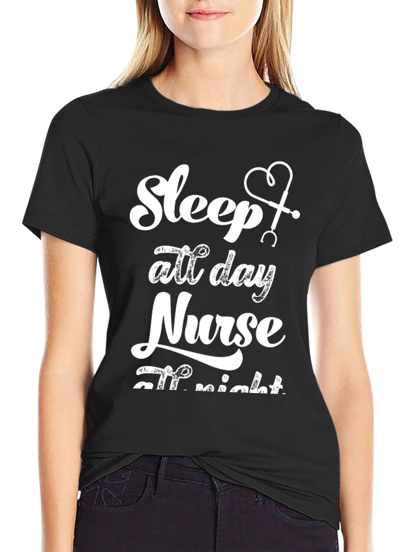 Sleep All Day Nurse All Night Graphic Tee