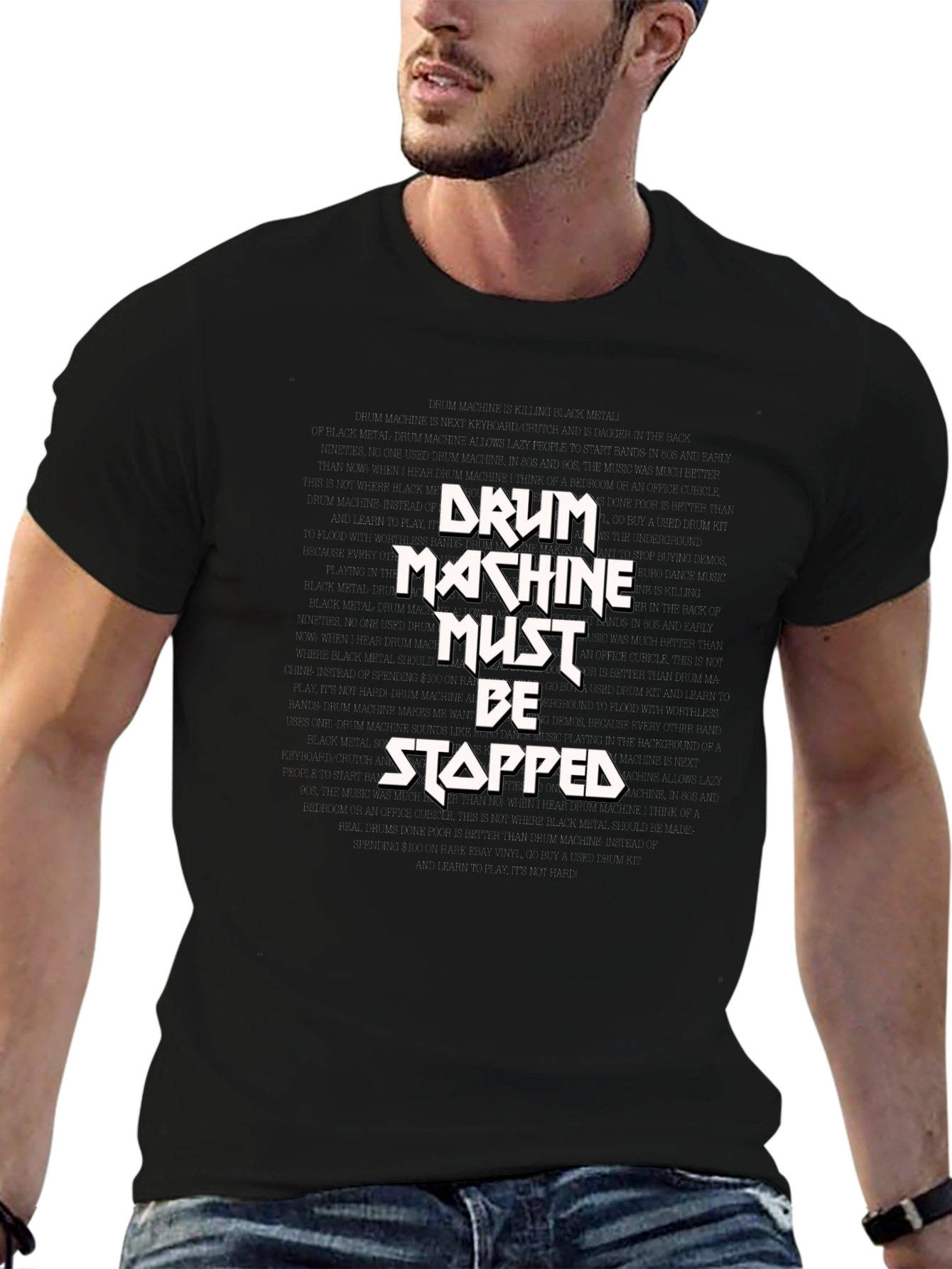 Drum Machine Must Be Stopped Graphic Tee