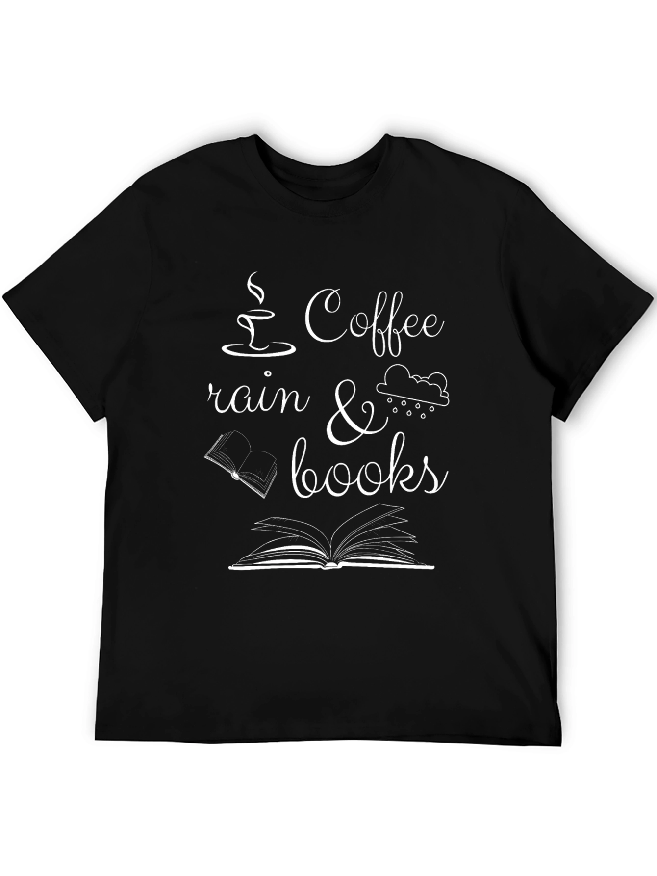 Coffee Rain & Books Graphic T-Shirt