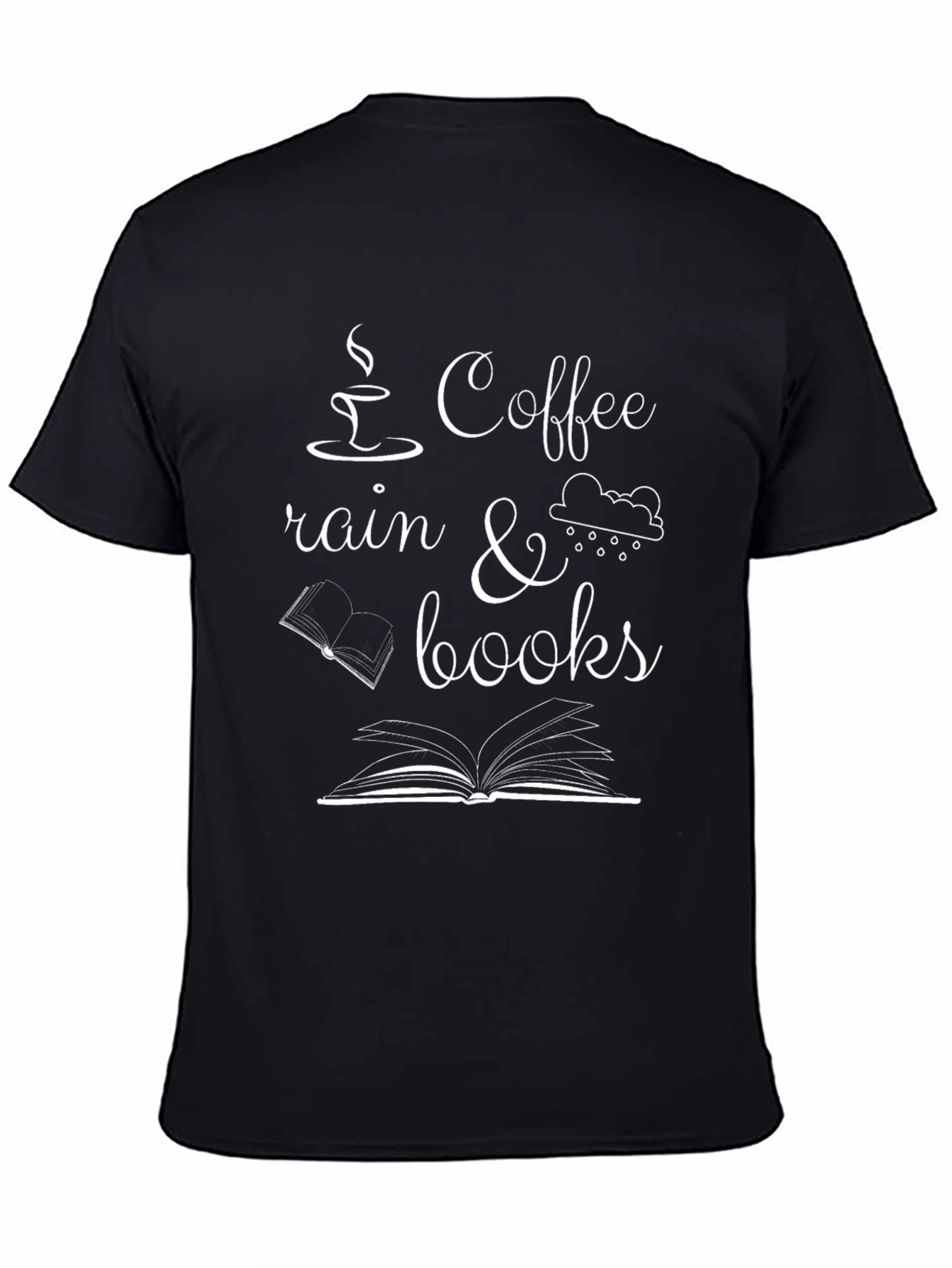 Coffee Rain & Books Graphic T-Shirt