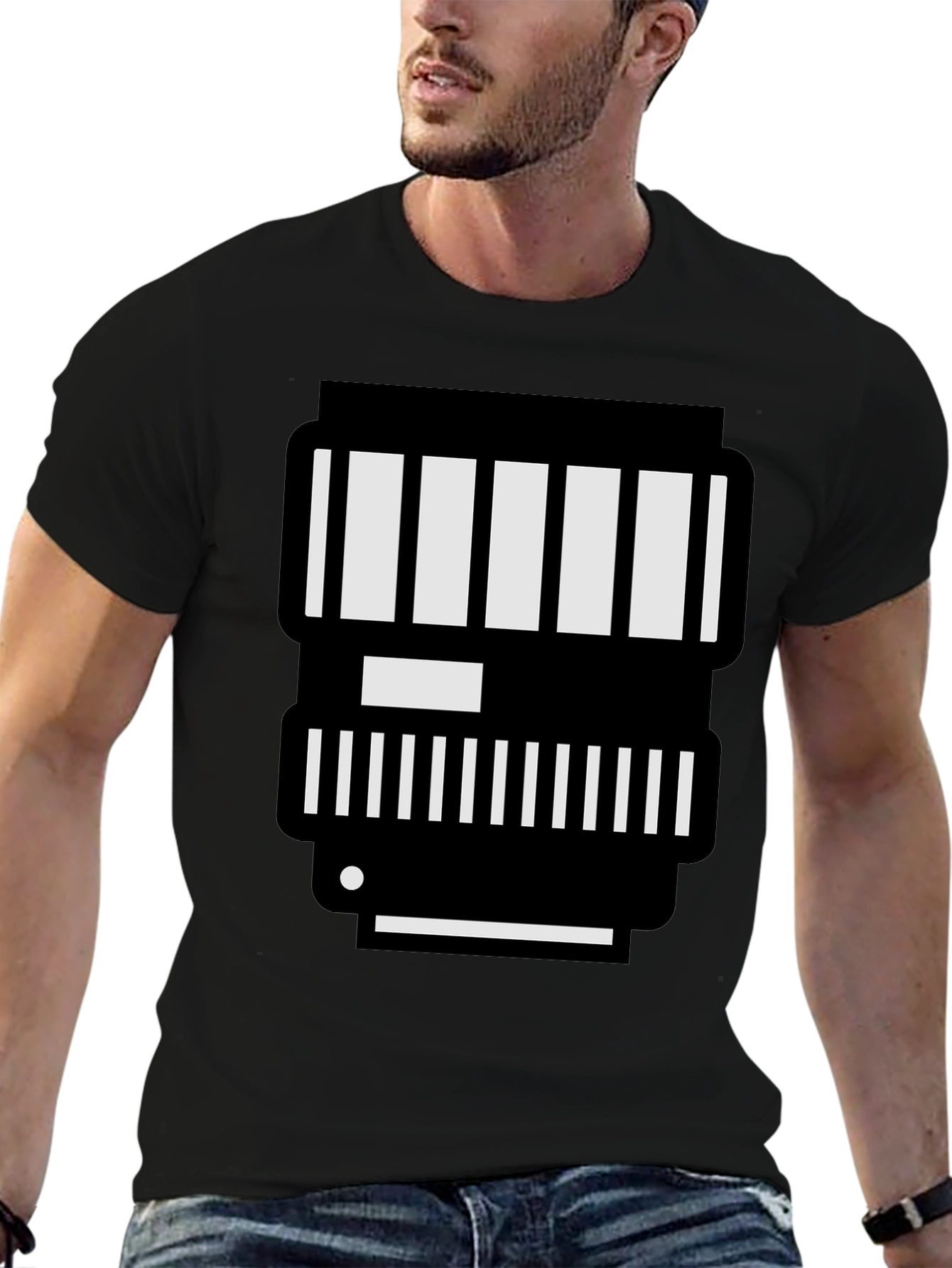 Camera Lens Graphic Tee - Black Cotton T-Shirt