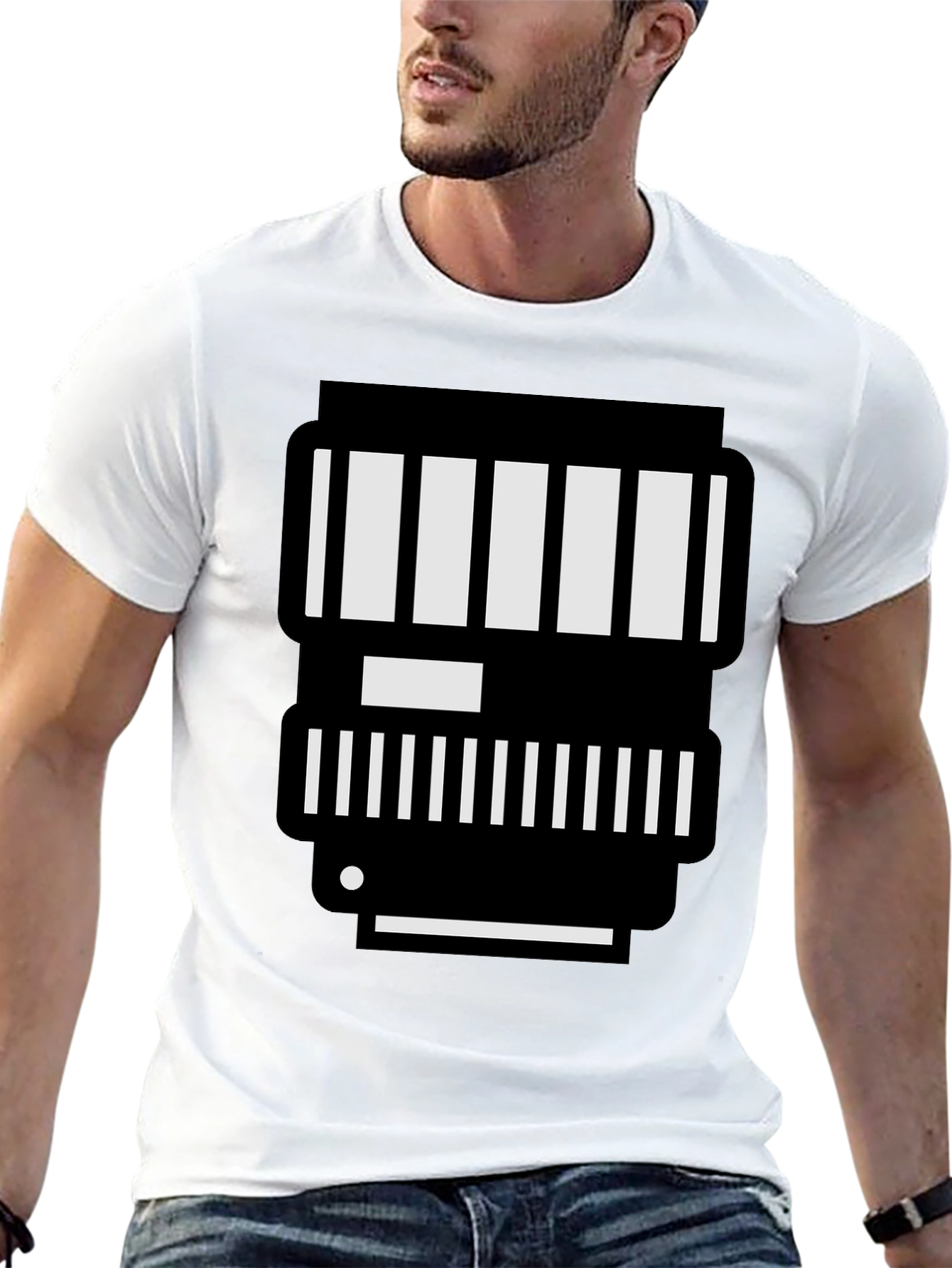 Camera Lens Graphic Tee - Black Cotton T-Shirt