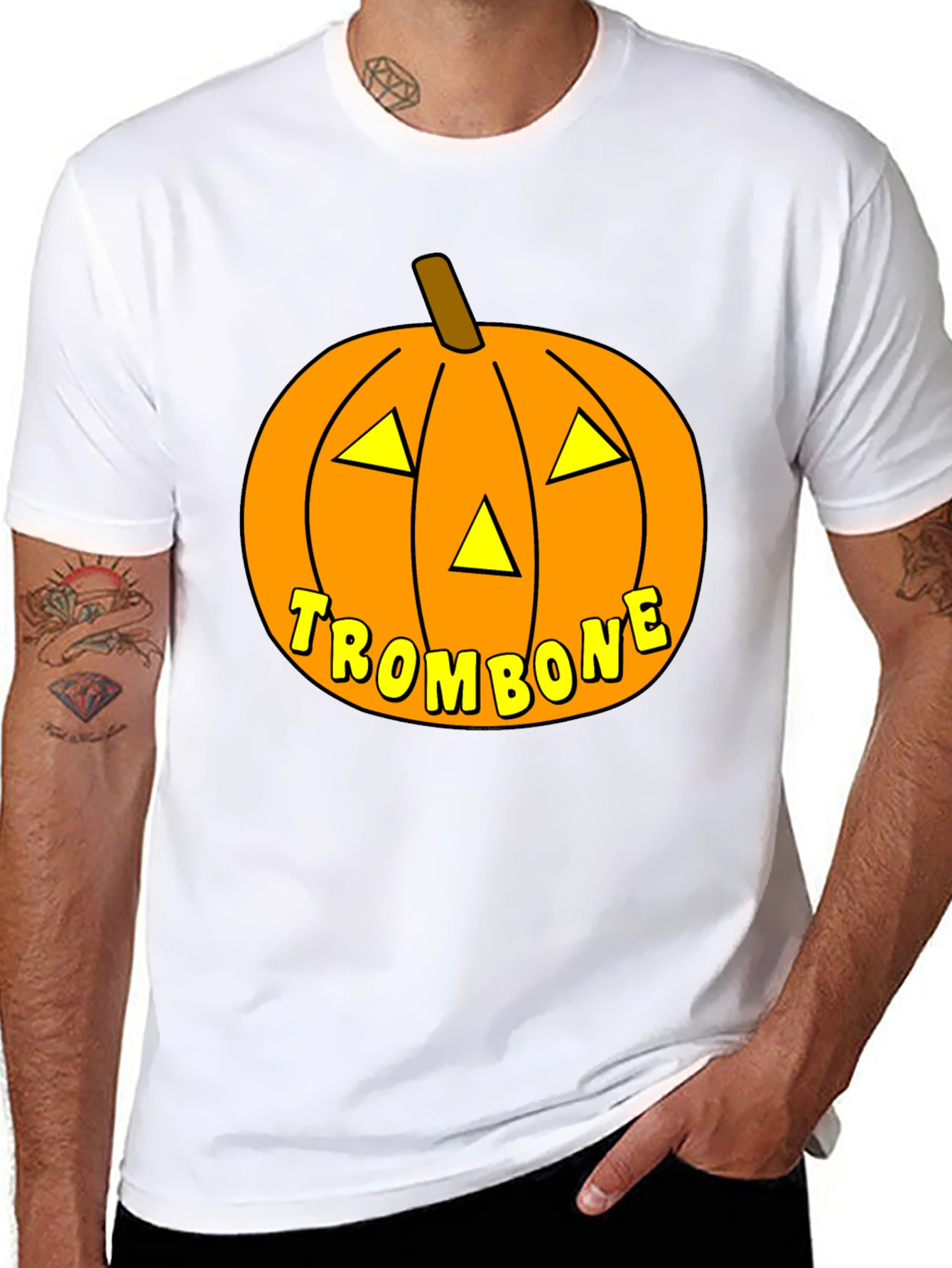 Trombone Pumpkin Halloween T-Shirt