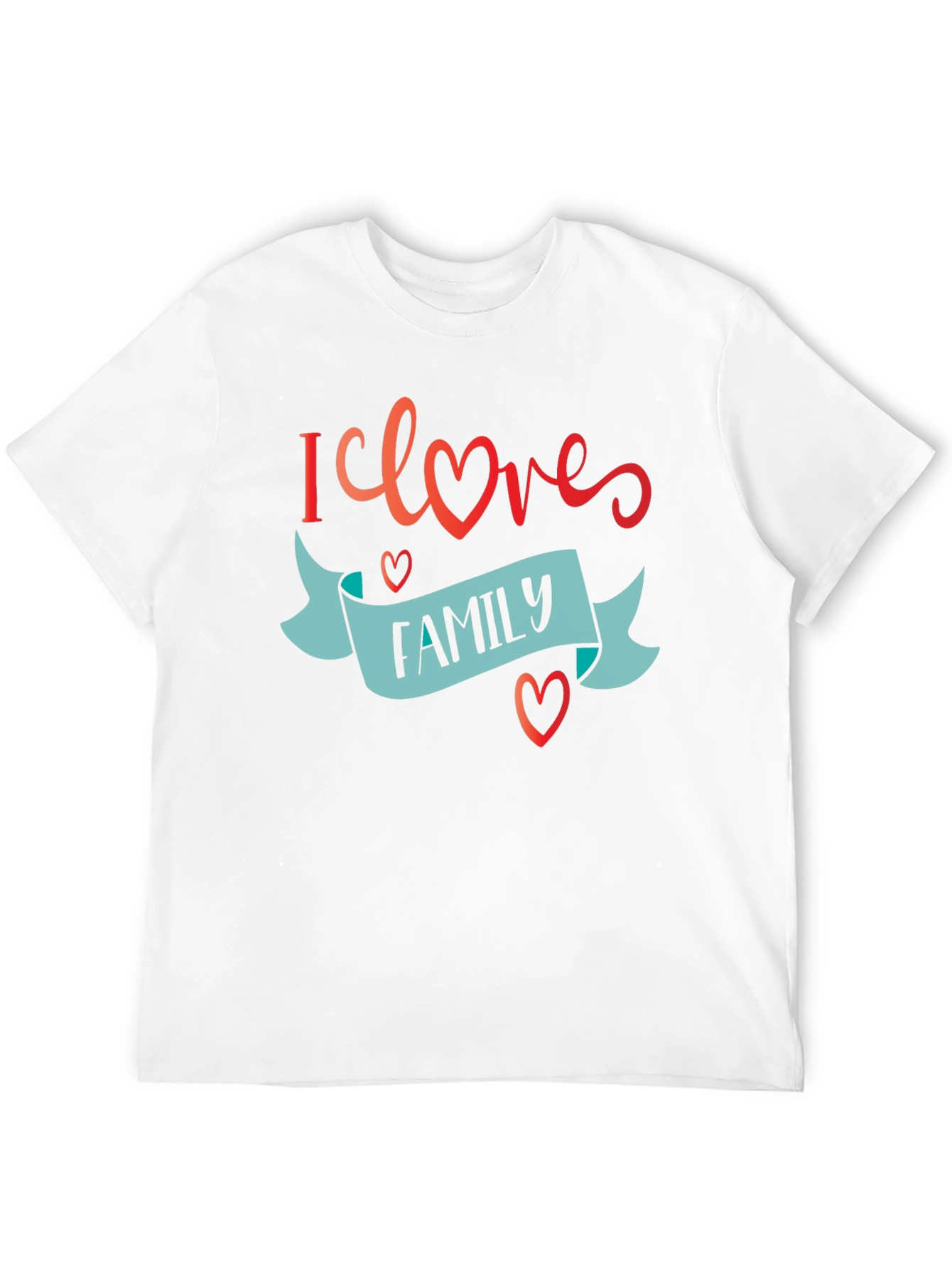 I Love Family Black Graphic Tee