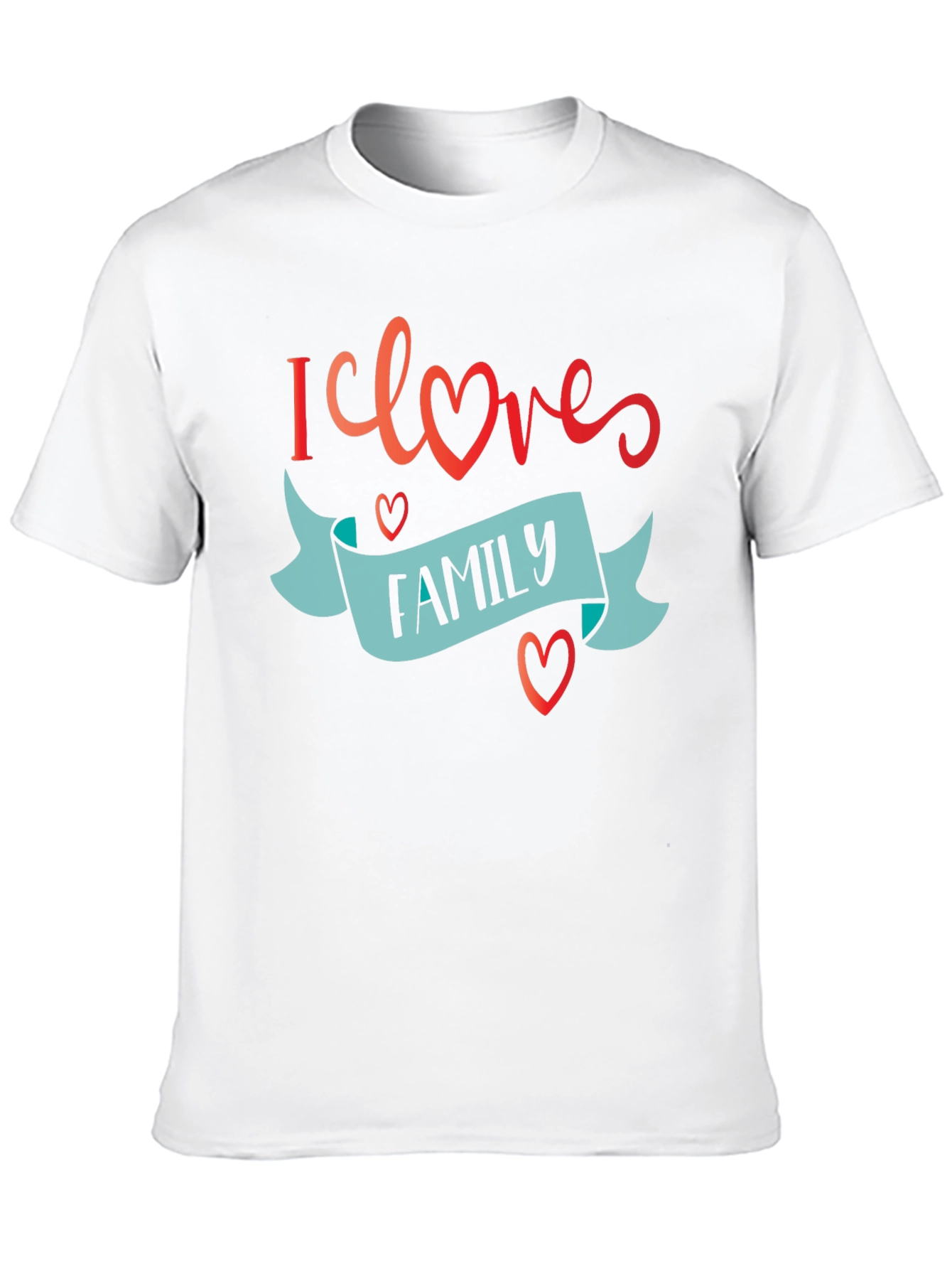 I Love Family Black Graphic Tee