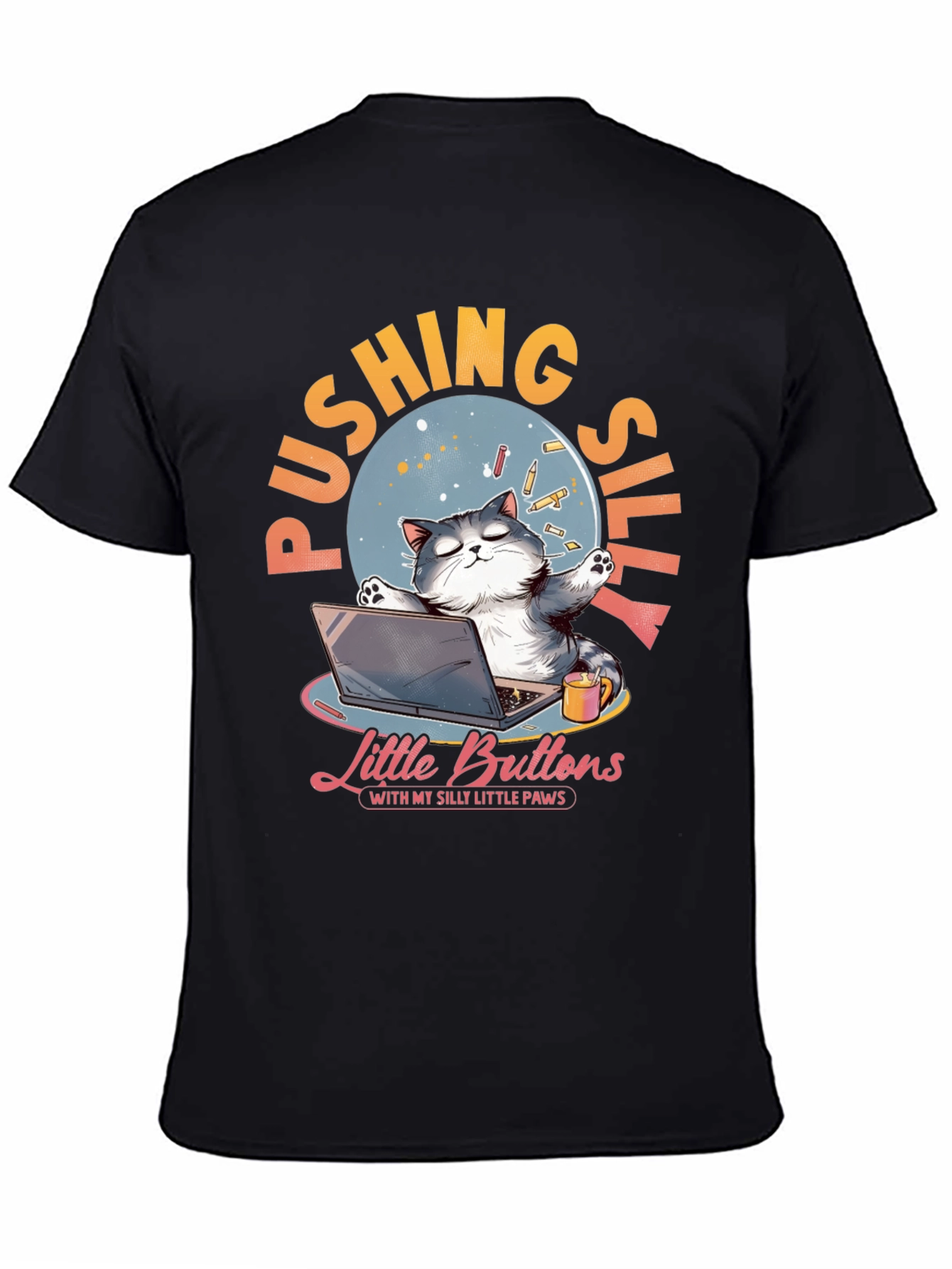 Silly Cat Laptop T-Shirt