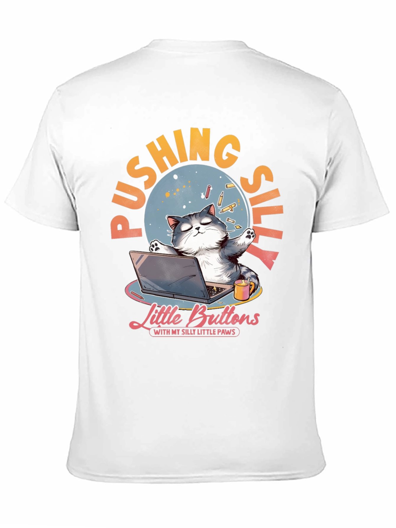 Silly Cat Laptop T-Shirt