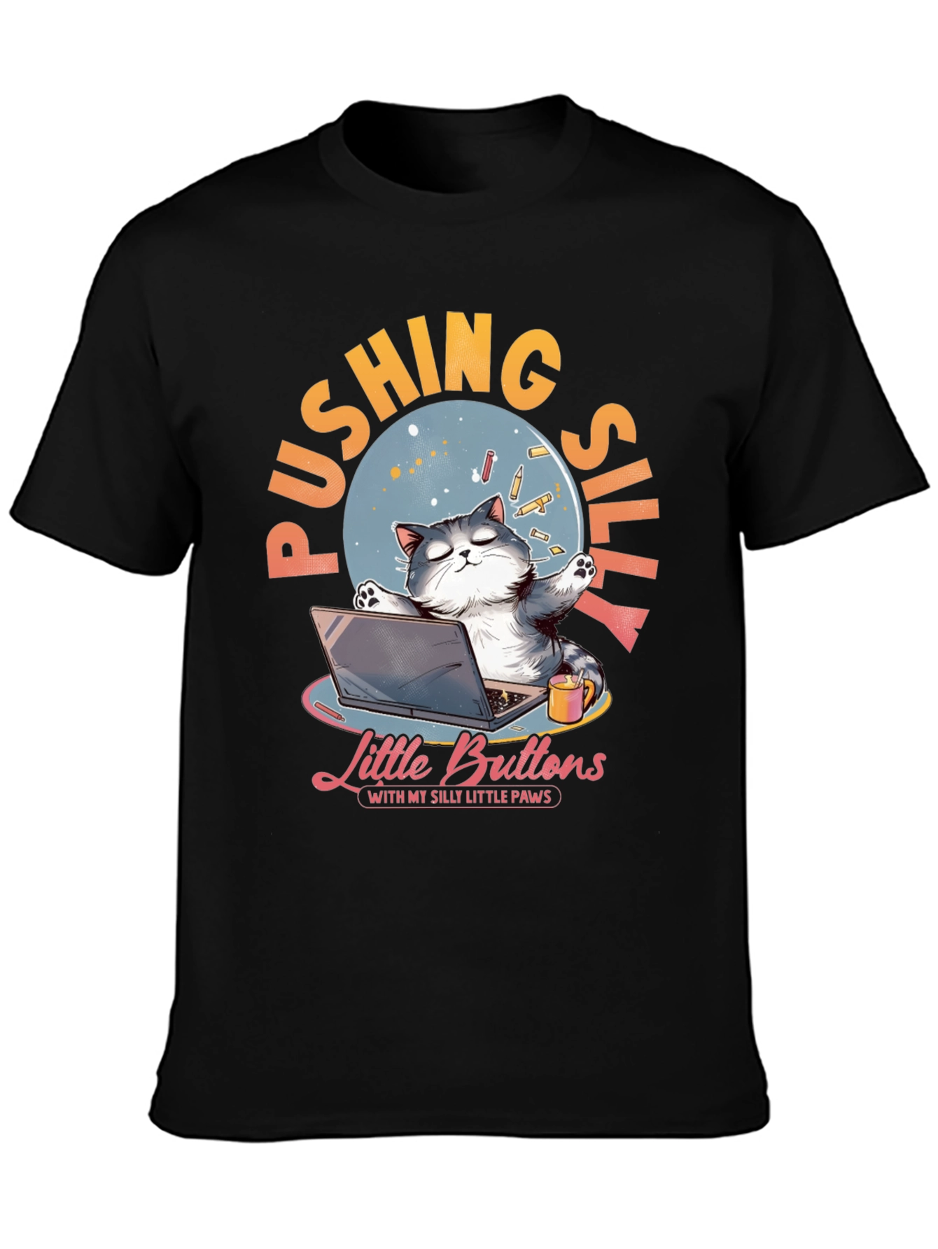 Silly Cat Laptop T-Shirt