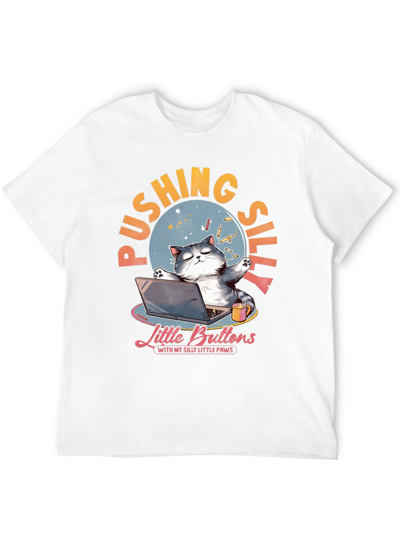 Silly Cat Laptop T-Shirt