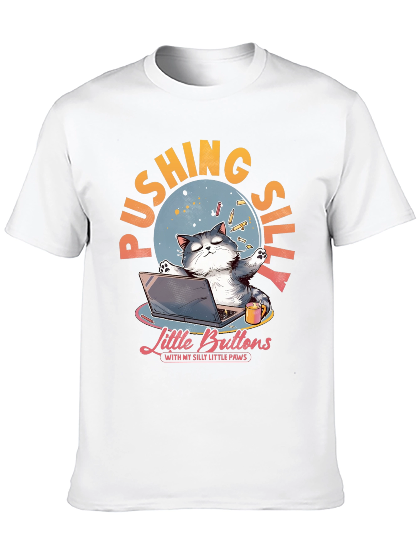 Silly Cat Laptop T-Shirt