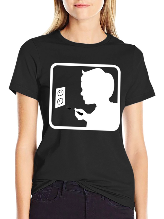 Humorous Black T-Shirt with Graphic Print