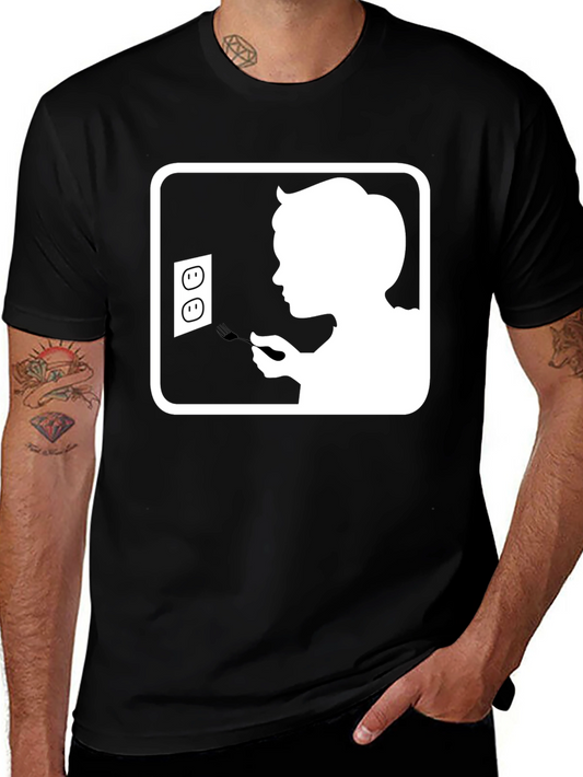 Humorous Black T-Shirt with Graphic Print