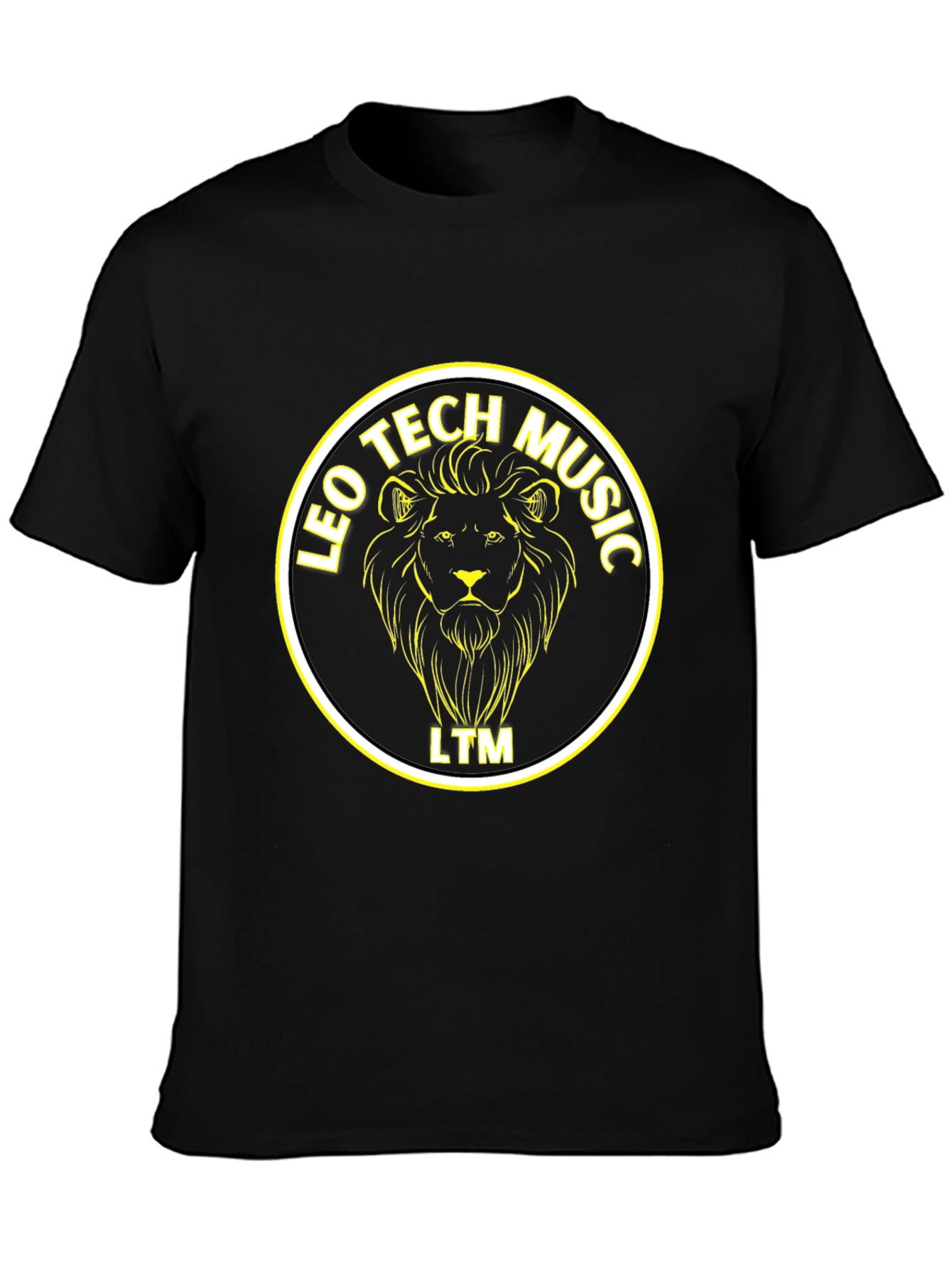Leo Tech Music Lion Graphic Black T-Shirt