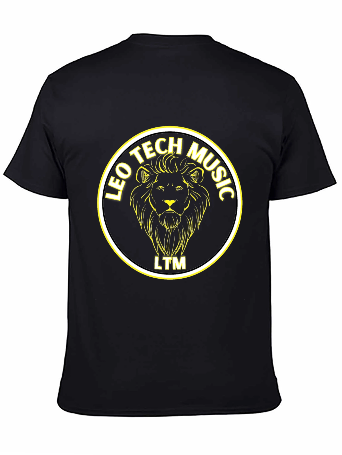 Leo Tech Music Lion Graphic Black T-Shirt