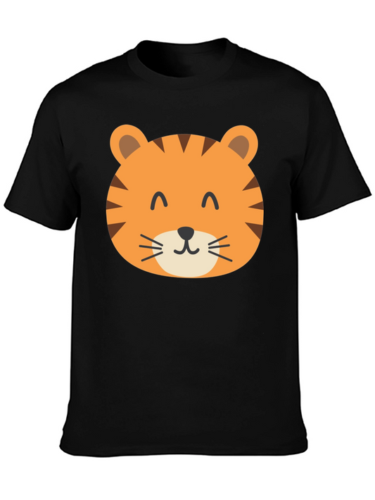 Cute Tiger Graphic Black T-Shirt
