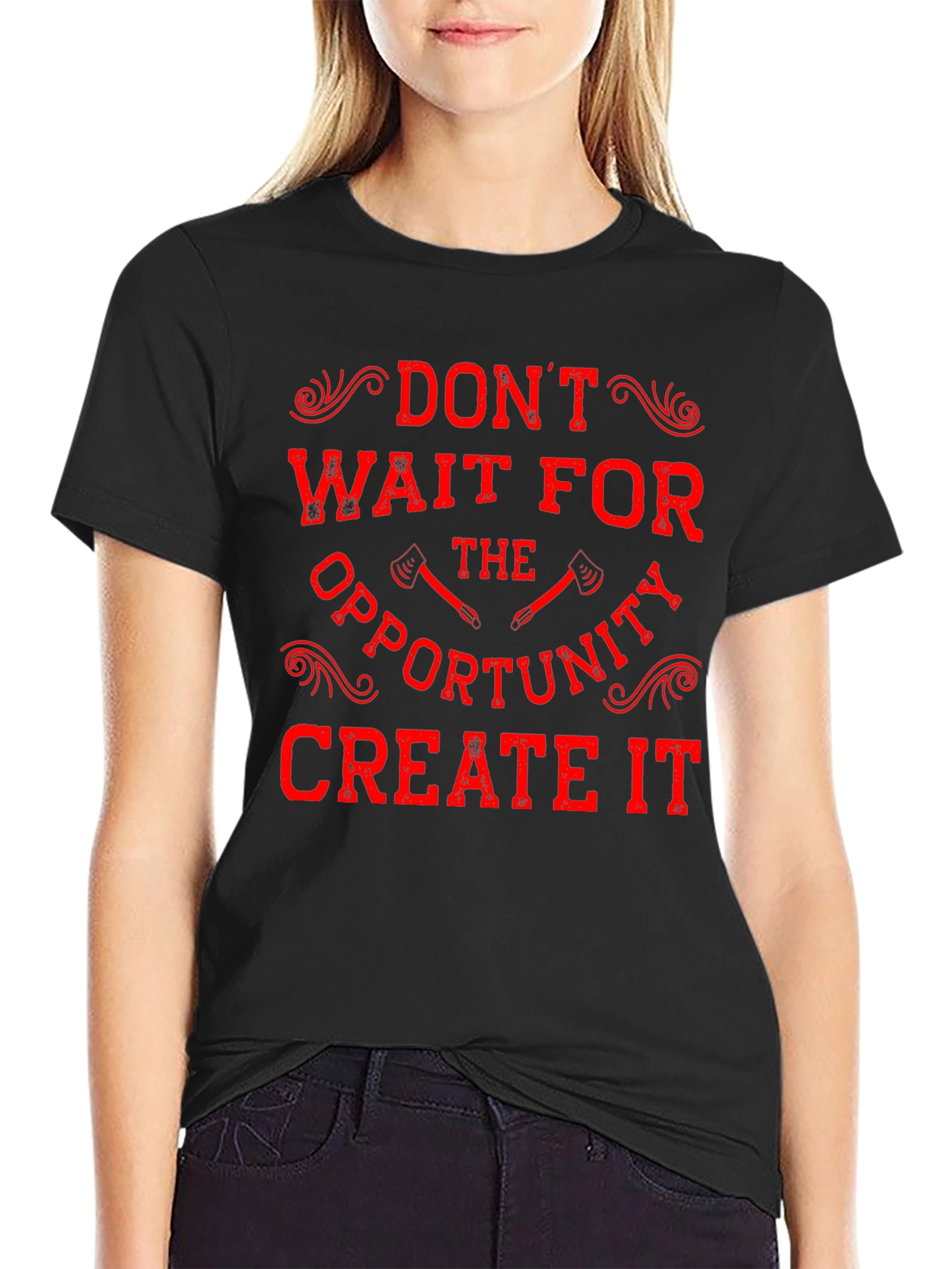 Motivational Graphic T-Shirt - Dont Wait Create