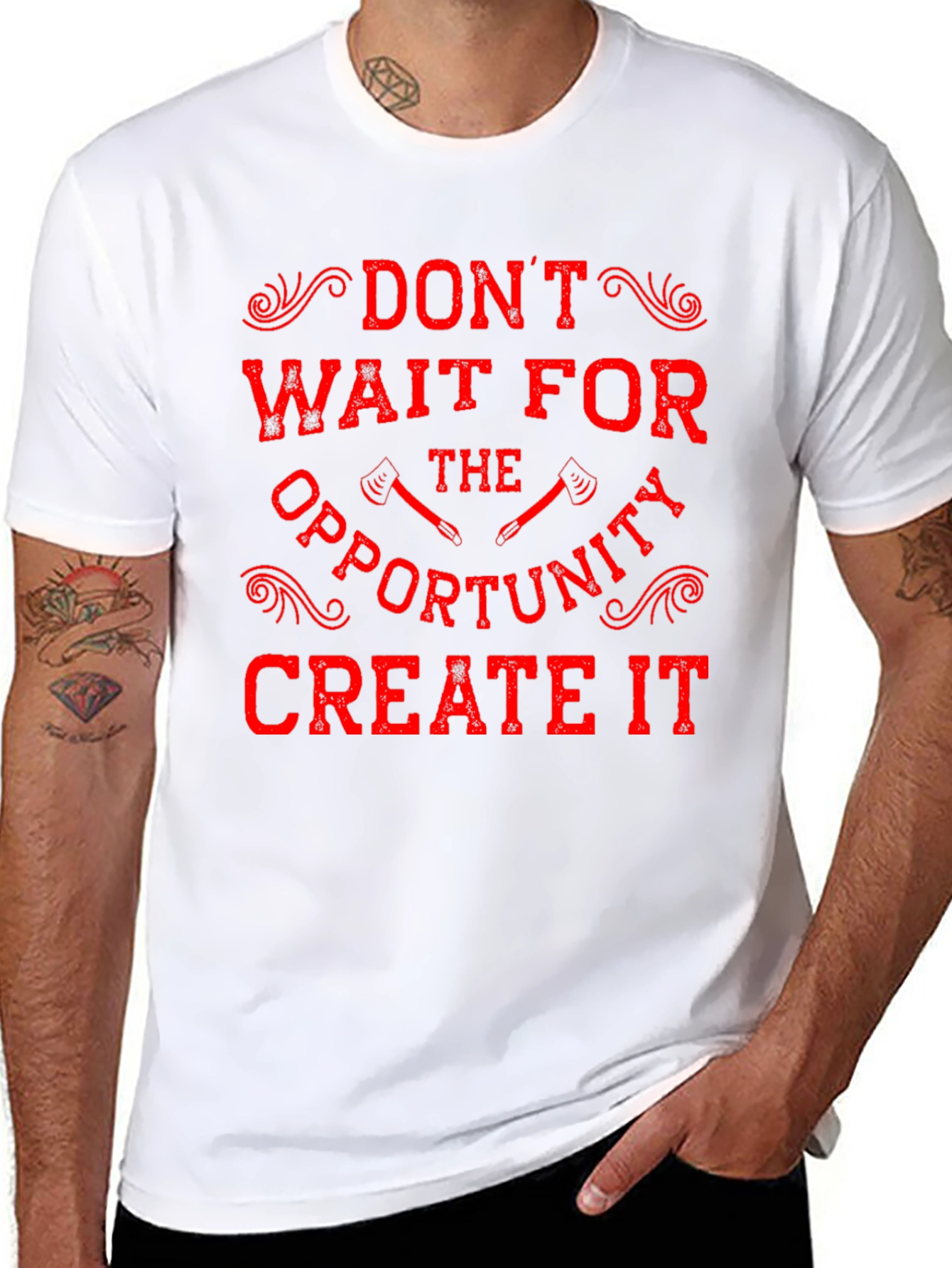Motivational Graphic T-Shirt - Dont Wait Create