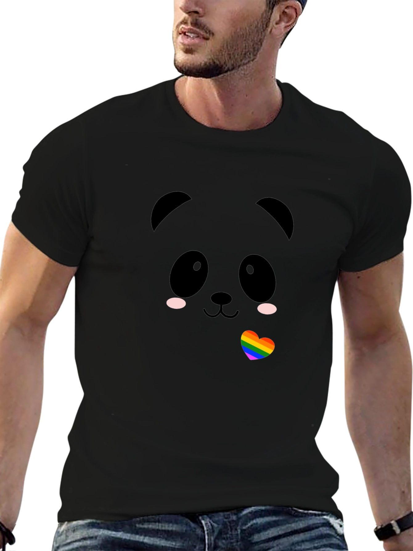 Kawaii Panda LGBTQ Pride Heart T-Shirt