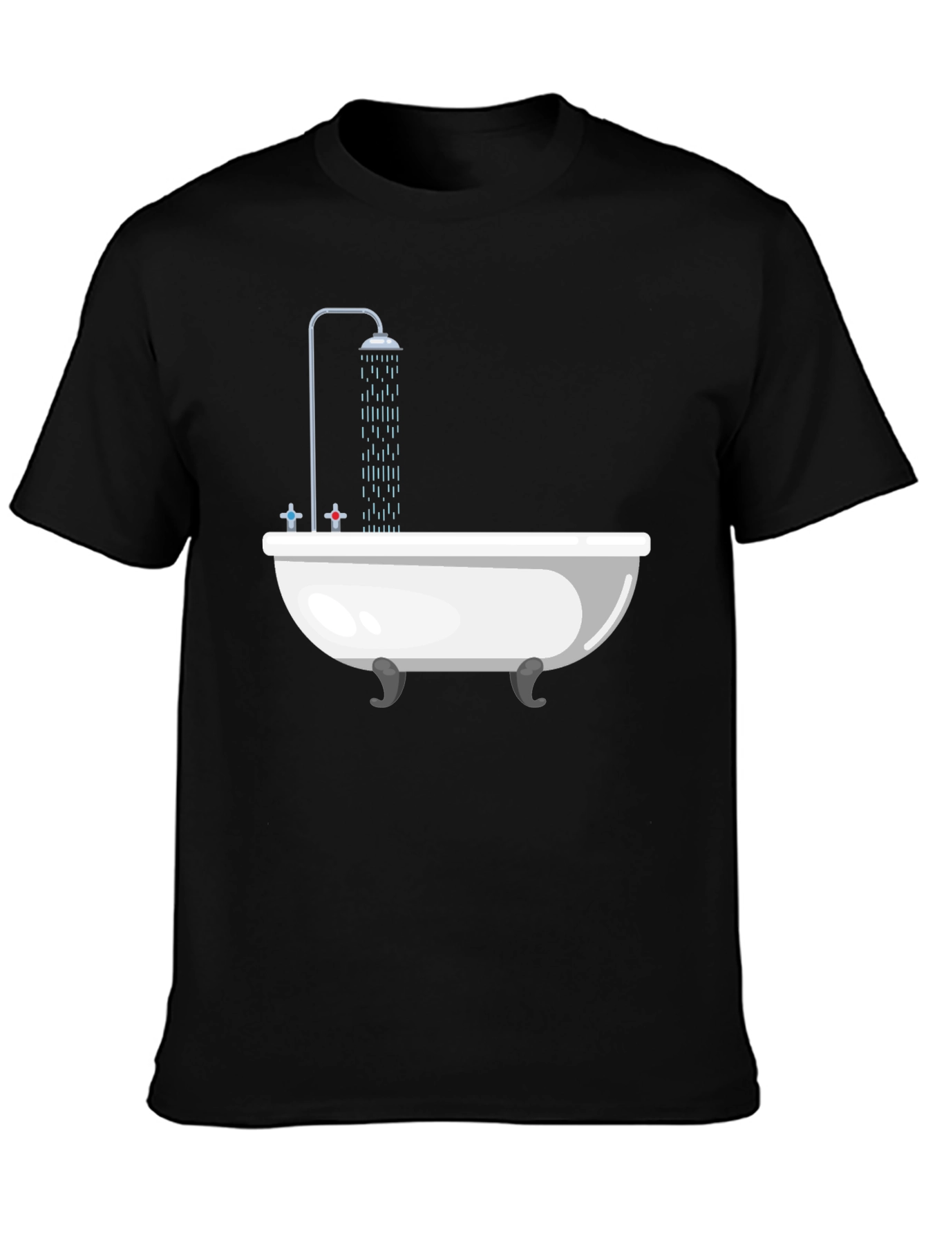 Funny Shower Tub Black T-Shirt