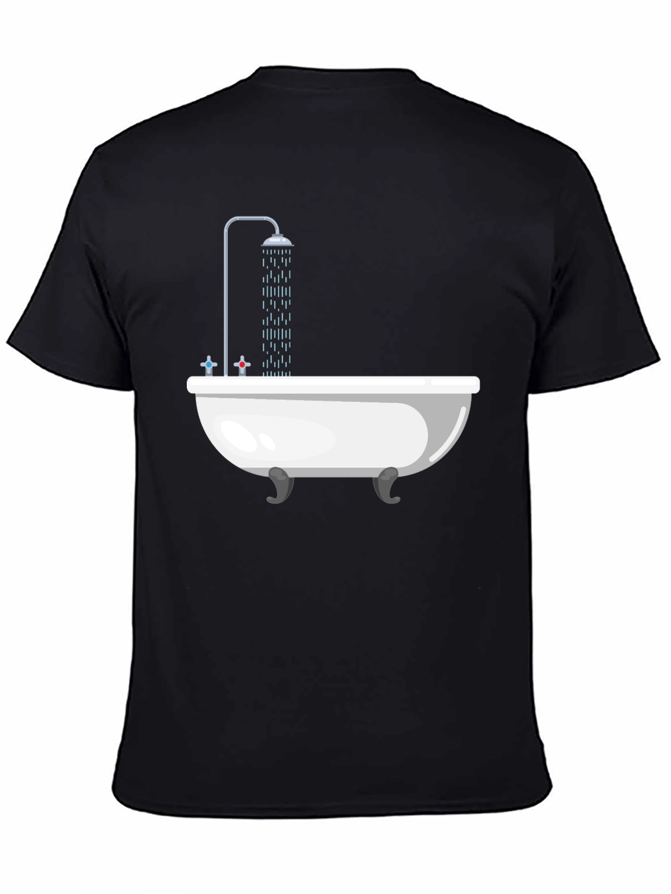 Funny Shower Tub Black T-Shirt