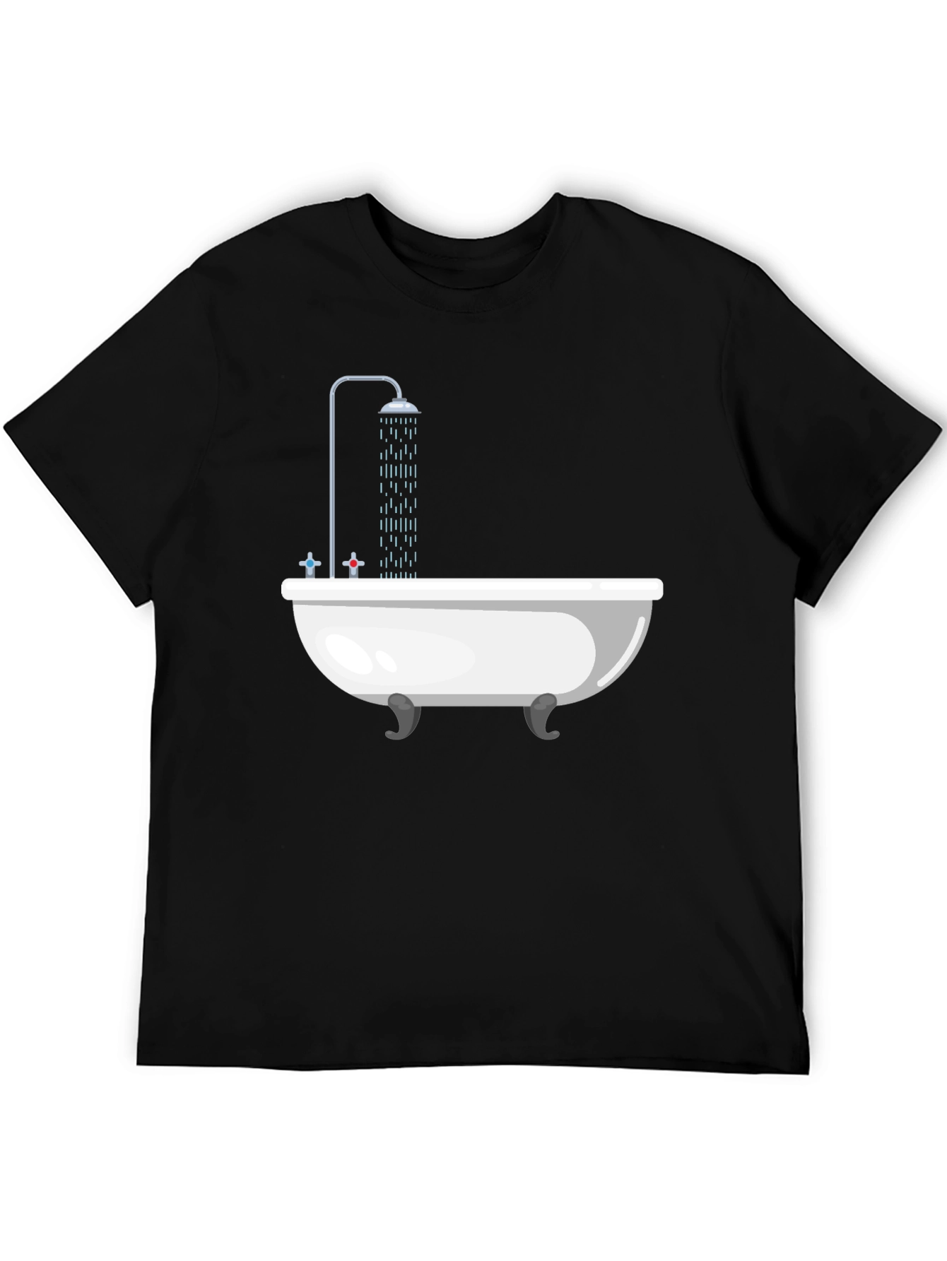 Funny Shower Tub Black T-Shirt