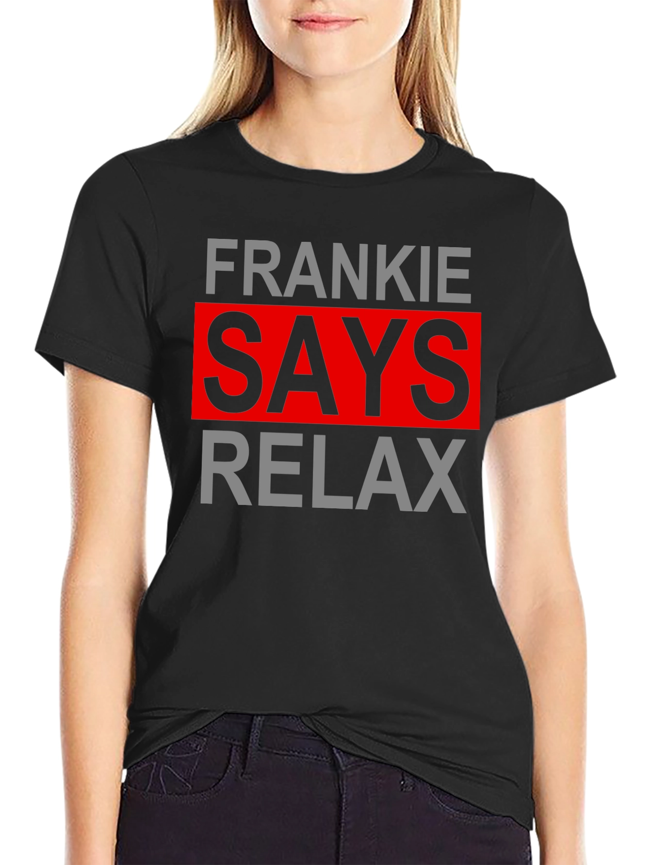 Frankie Says Relax Graphic Tee - Black Cotton