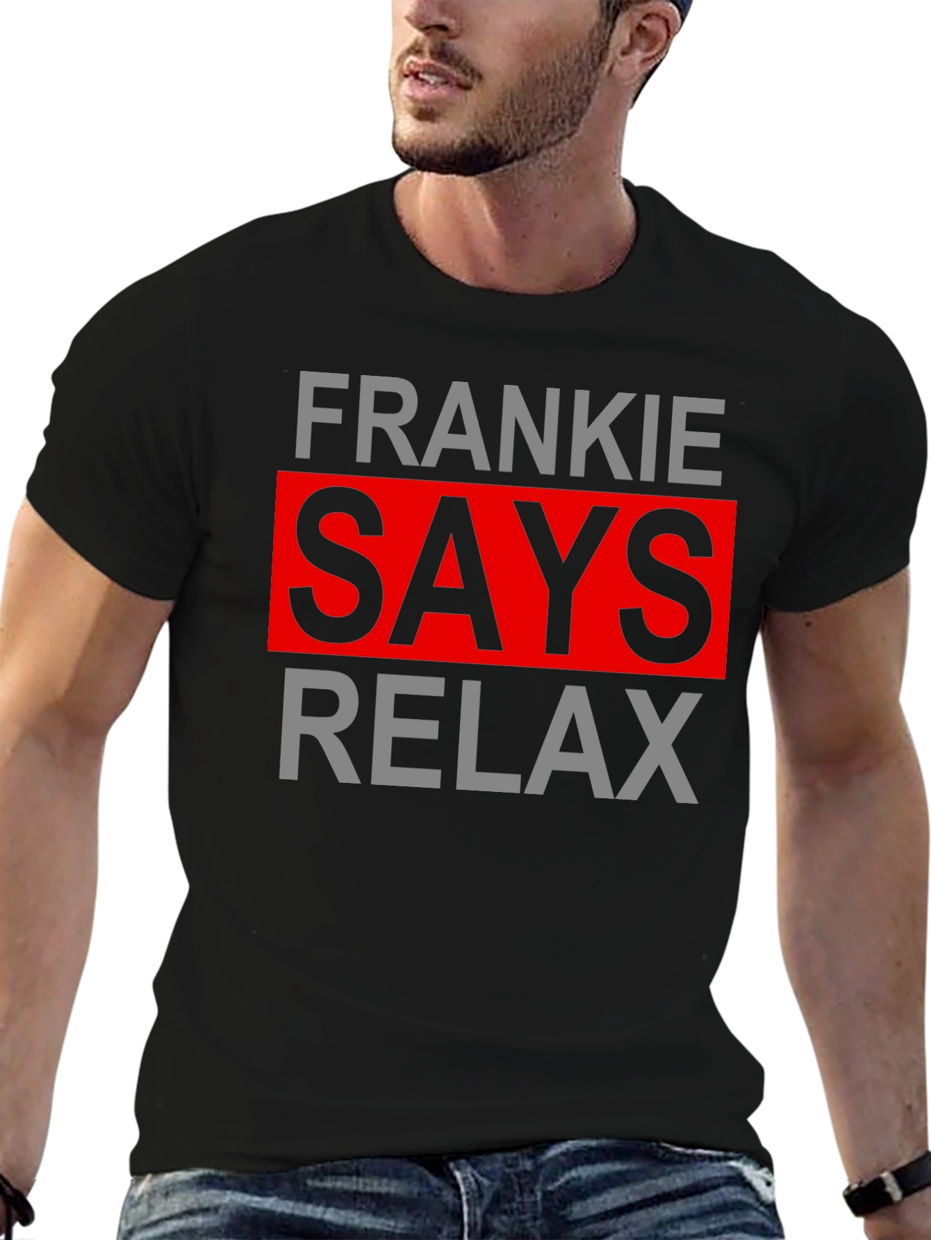Frankie Says Relax Graphic Tee - Black Cotton
