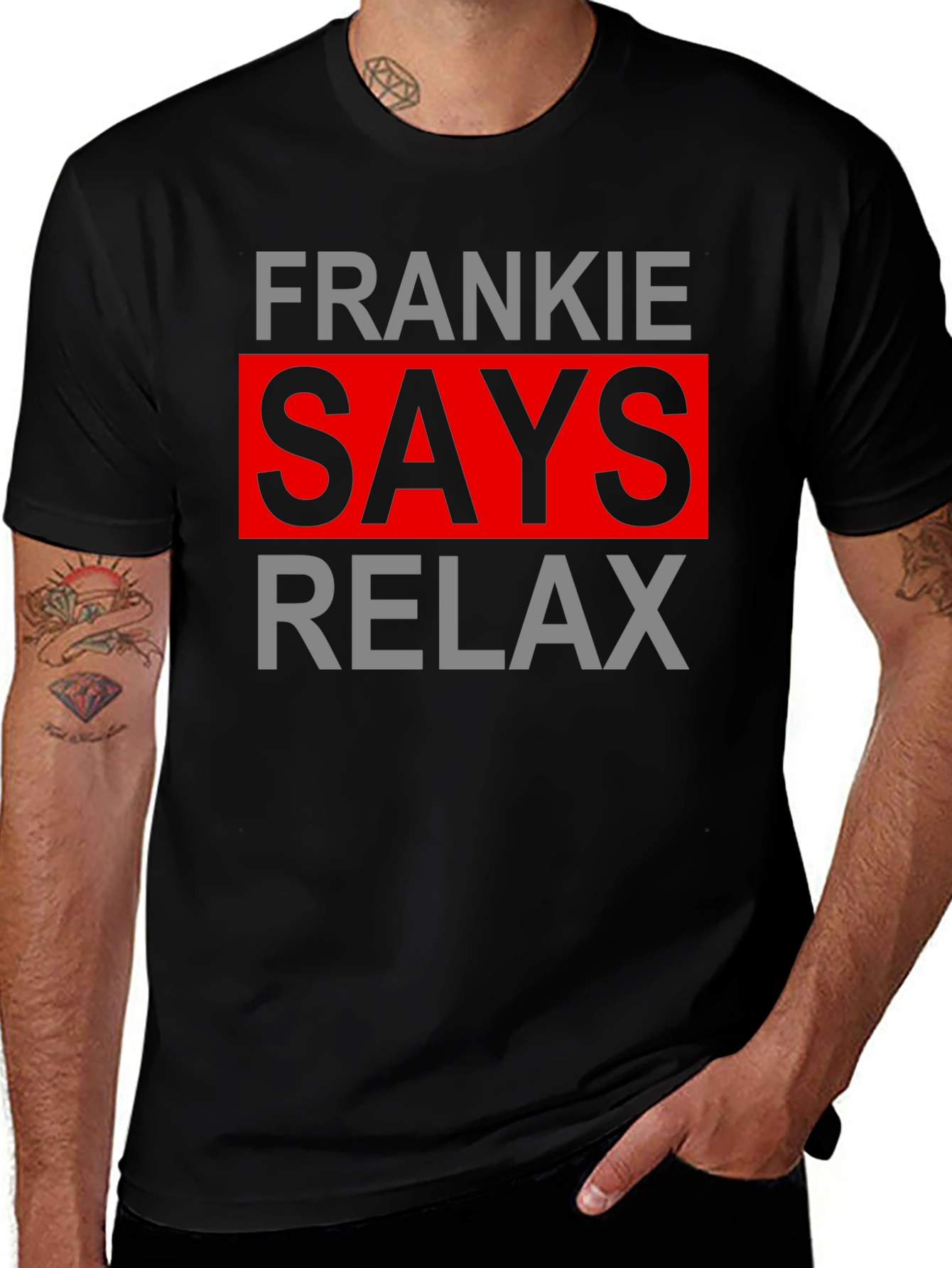 Frankie Says Relax Graphic Tee - Black Cotton