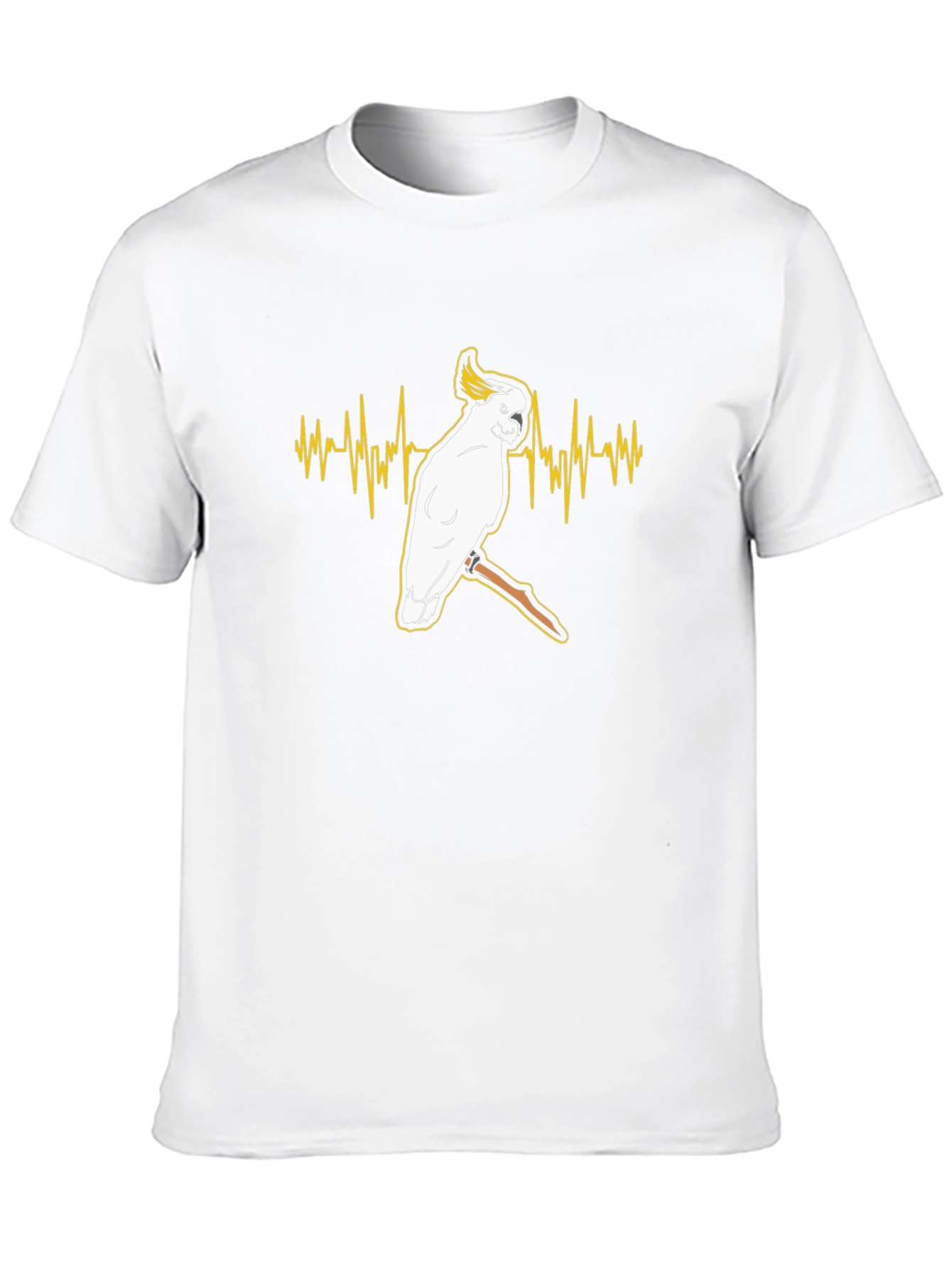 Cockatoo Heartbeat T-Shirt - Black Cotton Tee
